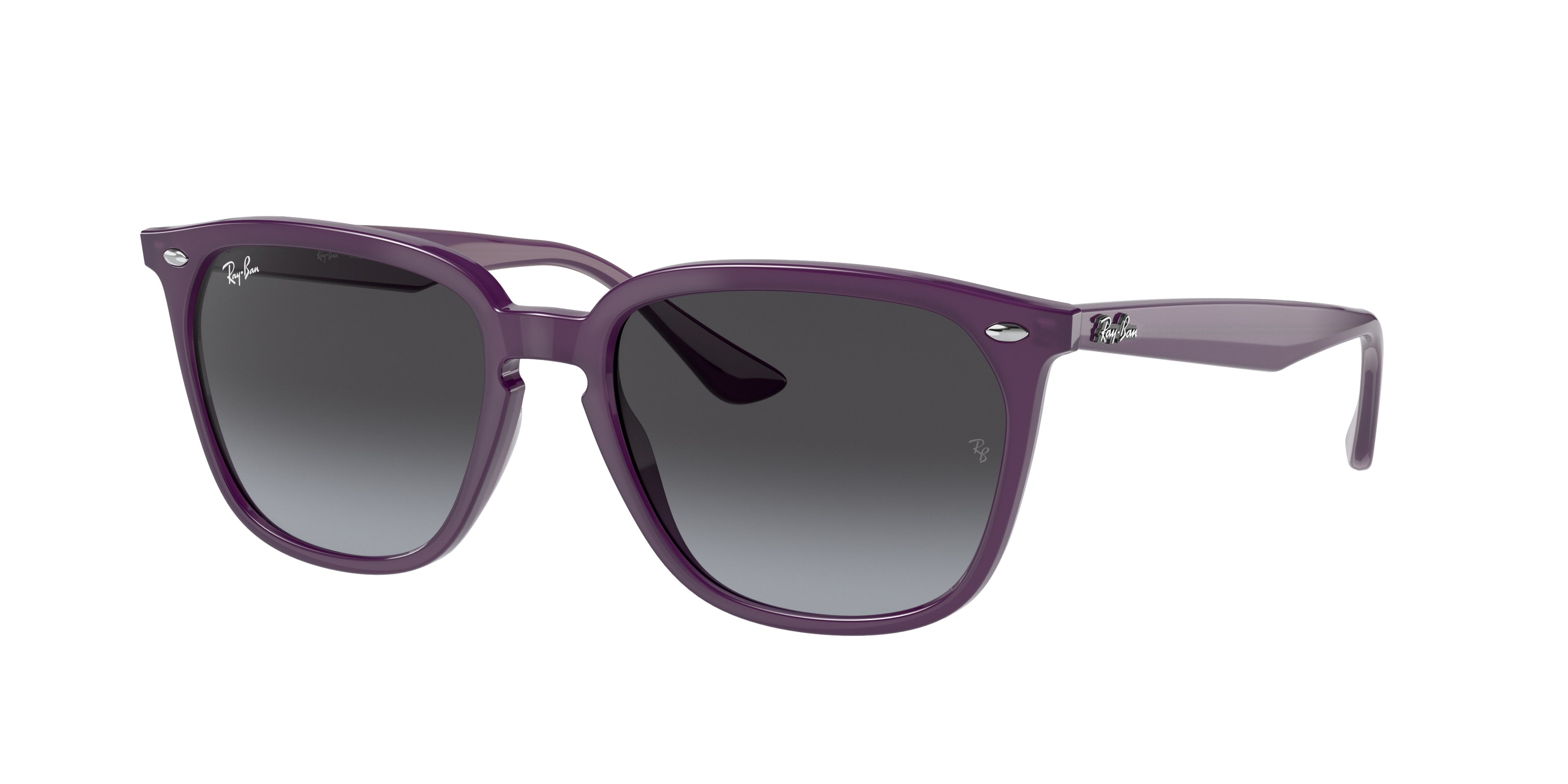 Ray-Ban RB4362 Square Sunglasses  65718G-Violet 54-145-18 - Color Map Violet