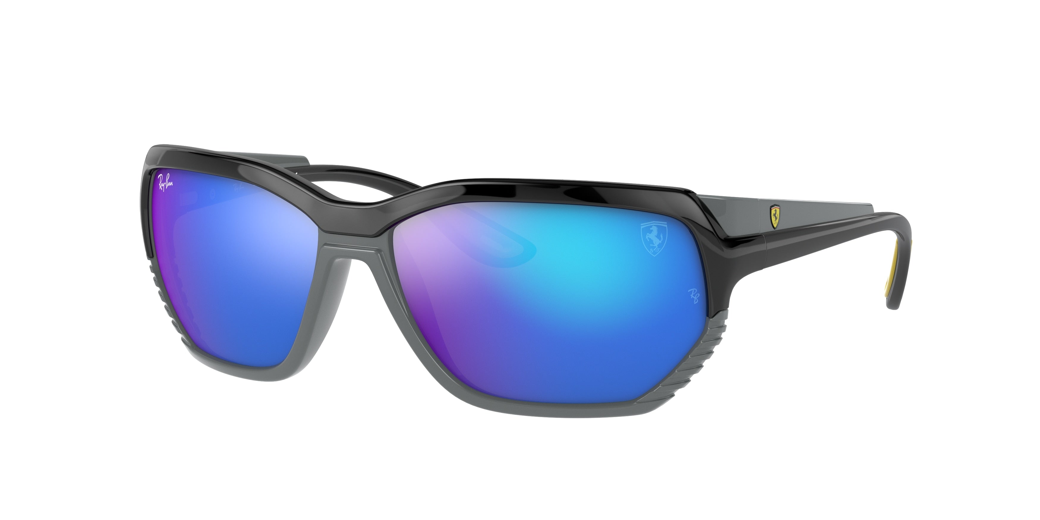 Ray-Ban RB4366M Square Sunglasses  F67555-Black On Grey 60-130-15 - Color Map Black