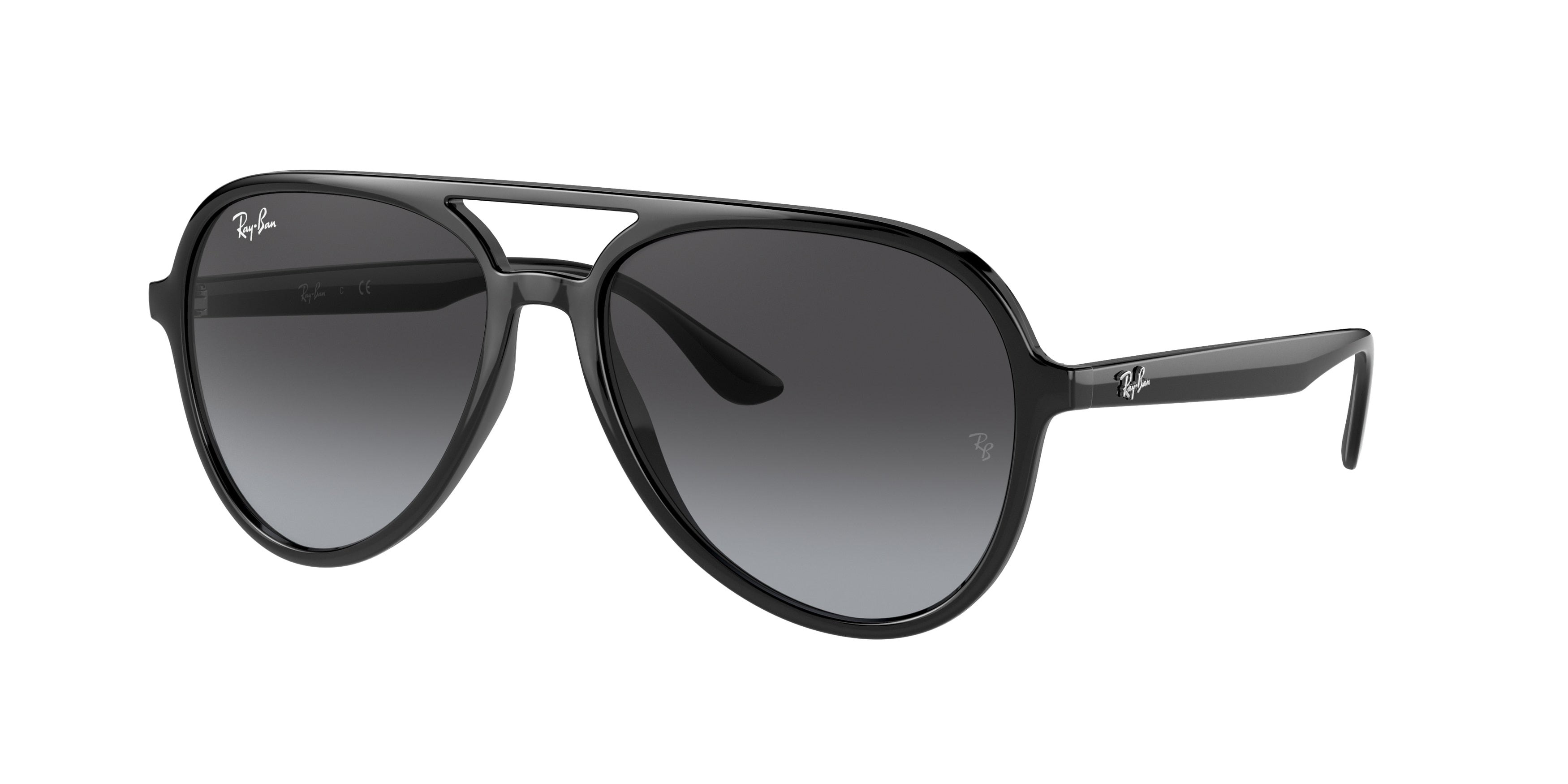 Ray-Ban RB4376 Pilot Sunglasses  601/8G-Black 57-145-16 - Color Map Black