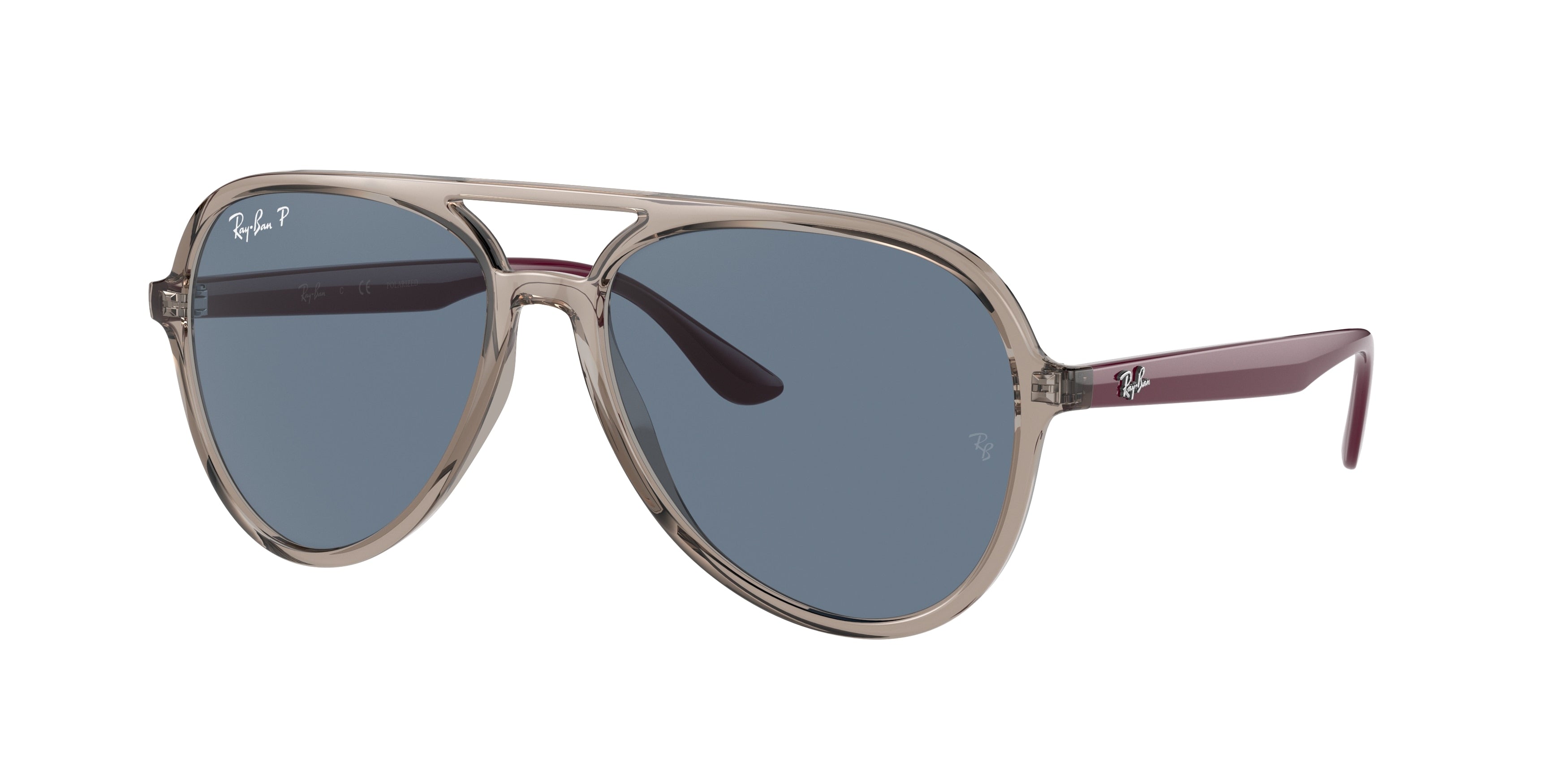 Ray-Ban RB4376 Pilot Sunglasses  65722V-Transparent Grey 57-145-16 - Color Map Grey
