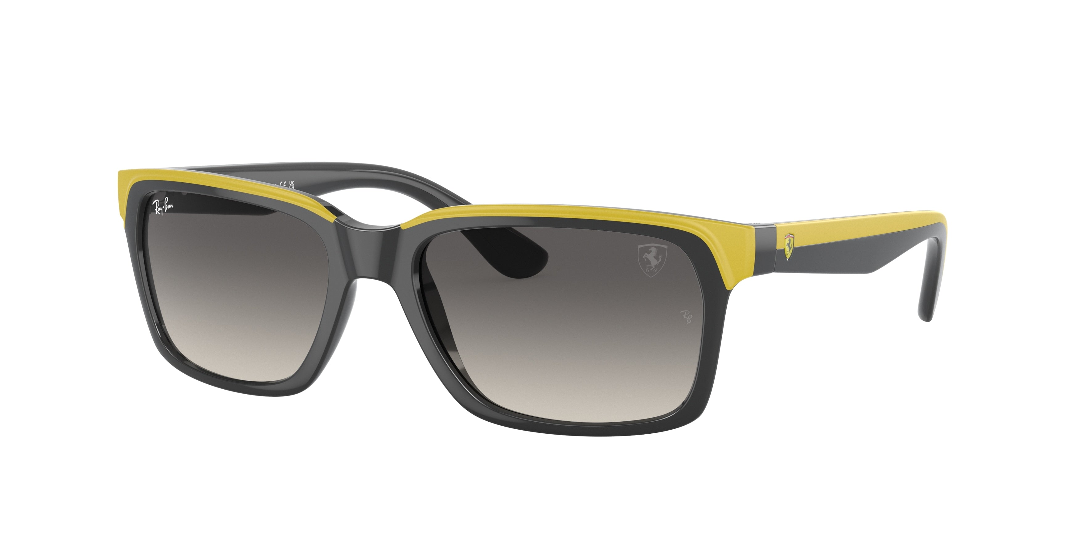 Ray-Ban RB4393M Rectangle Sunglasses  F62411-Grey On Yellow 55-140-18 - Color Map Grey