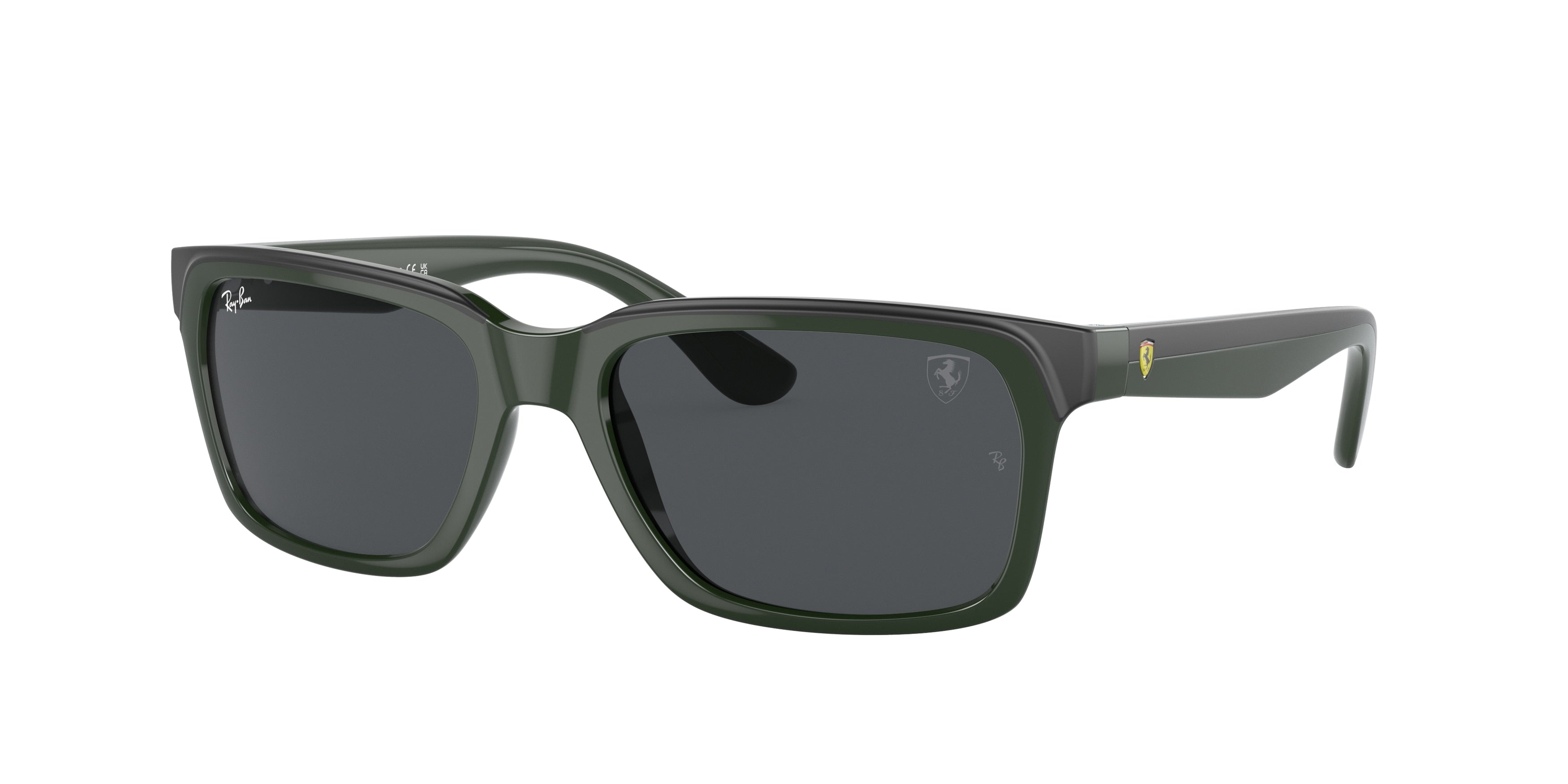 Ray-Ban RB4393M Rectangle Sunglasses  F68087-Green On Black 55-140-18 - Color Map Green