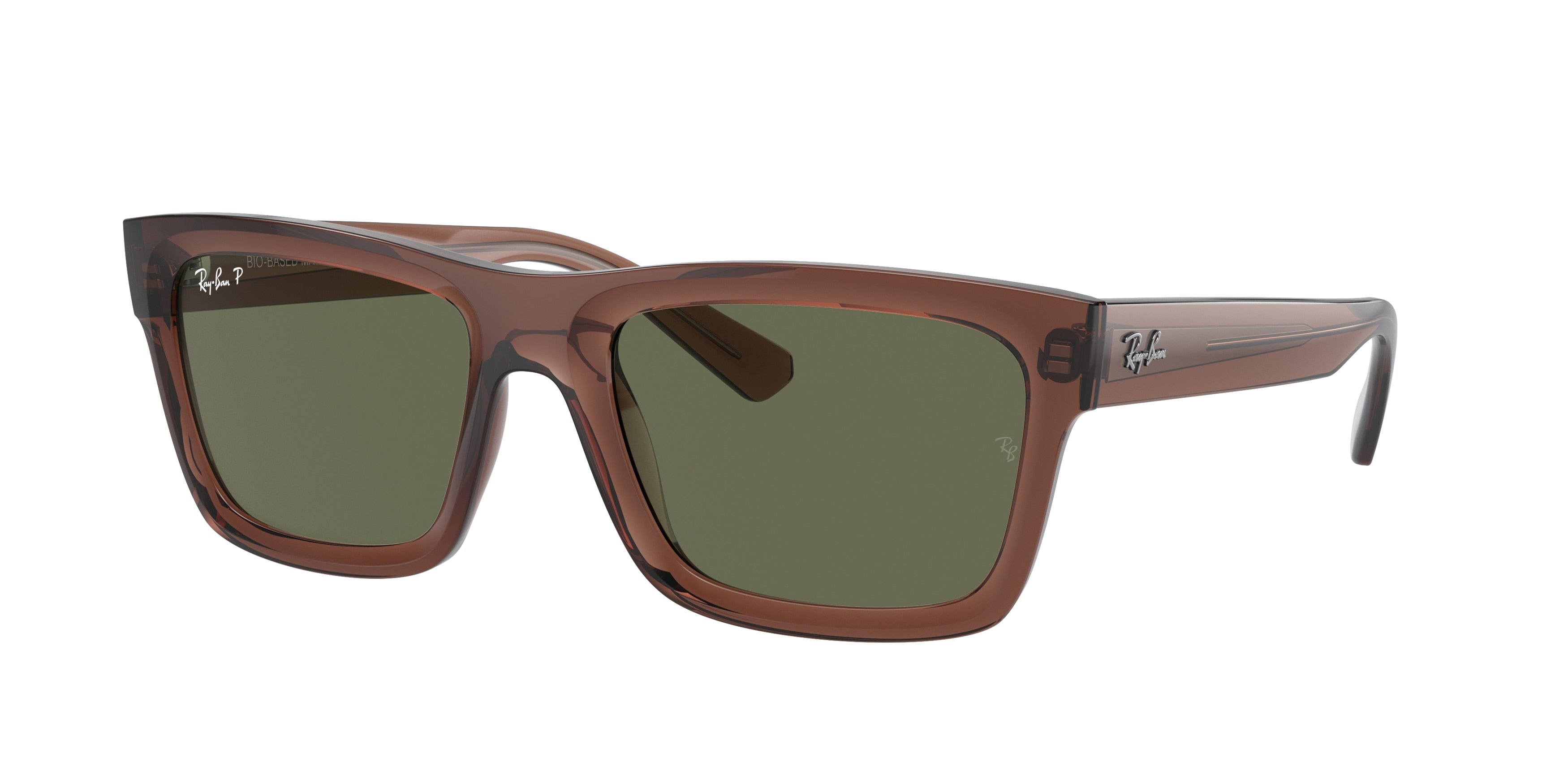 Ray-Ban WARREN RB4396F Rectangle Sunglasses  66789A-Transparent Brown 57-145-20 - Color Map Brown