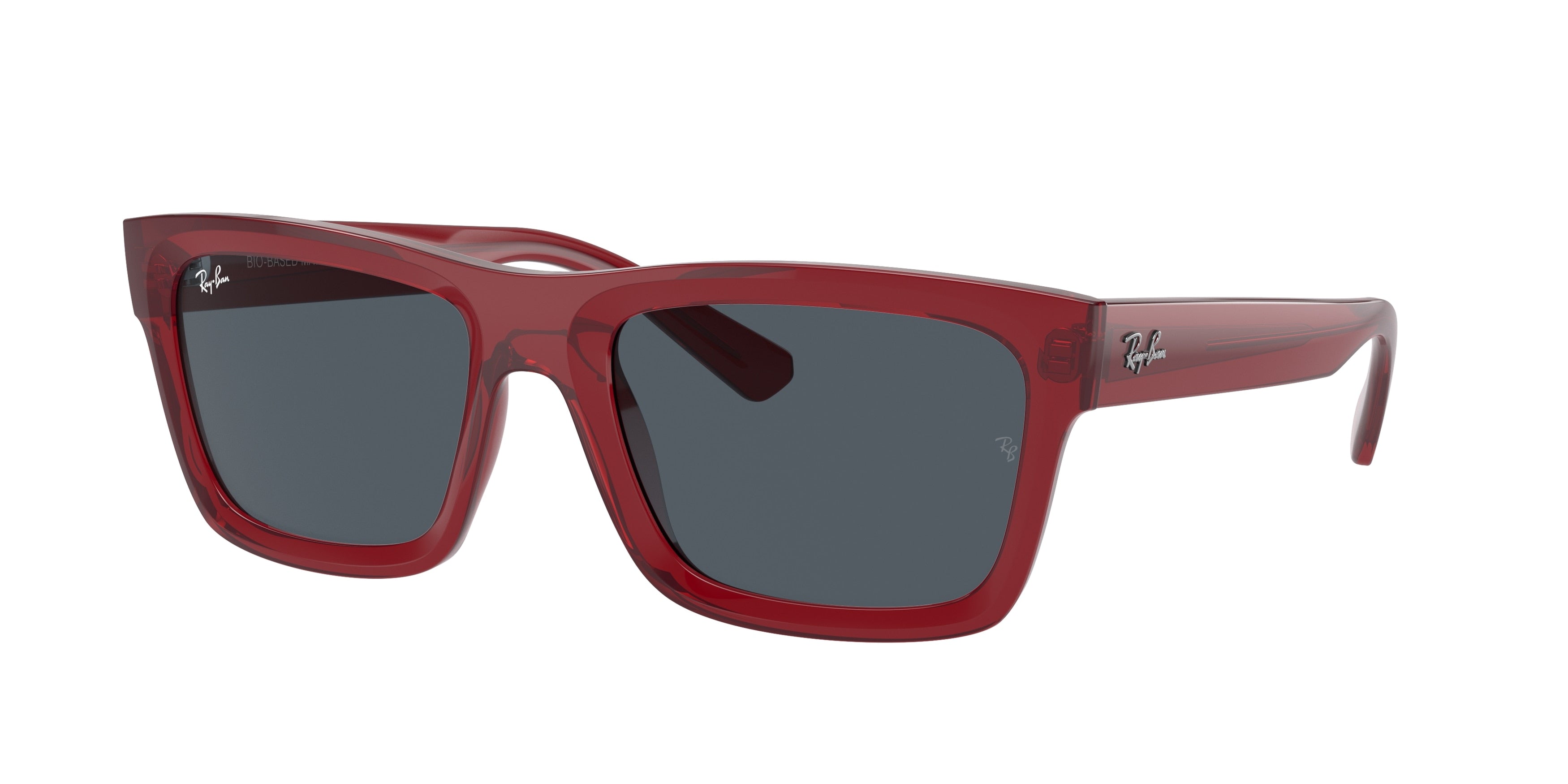 Ray-Ban WARREN RB4396F Rectangle Sunglasses  667987-Transparent Red 57-145-20 - Color Map Red