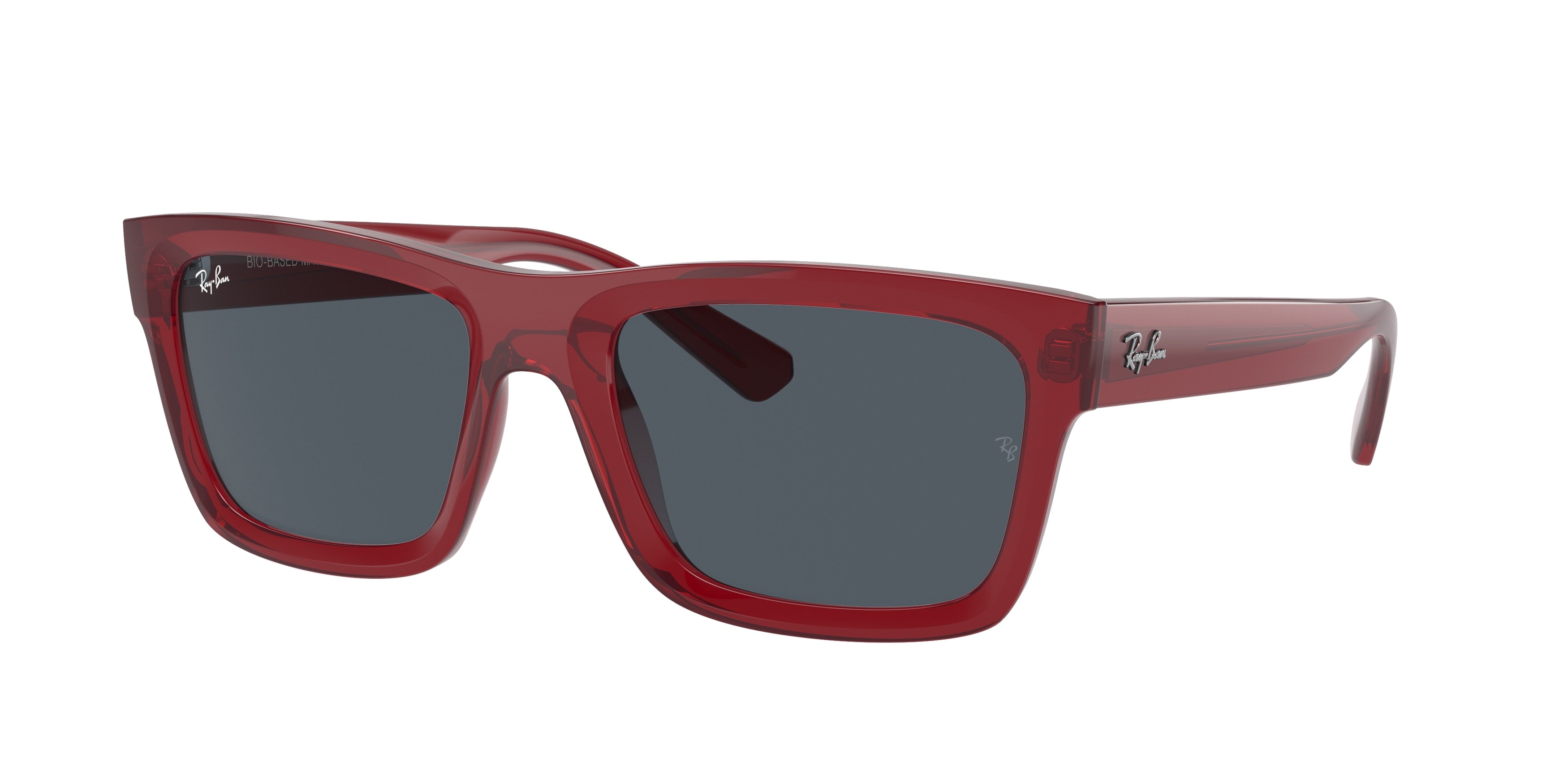 Ray-Ban WARREN RB4396 Rectangle Sunglasses  667987-Transparent Red 57-145-20 - Color Map Red