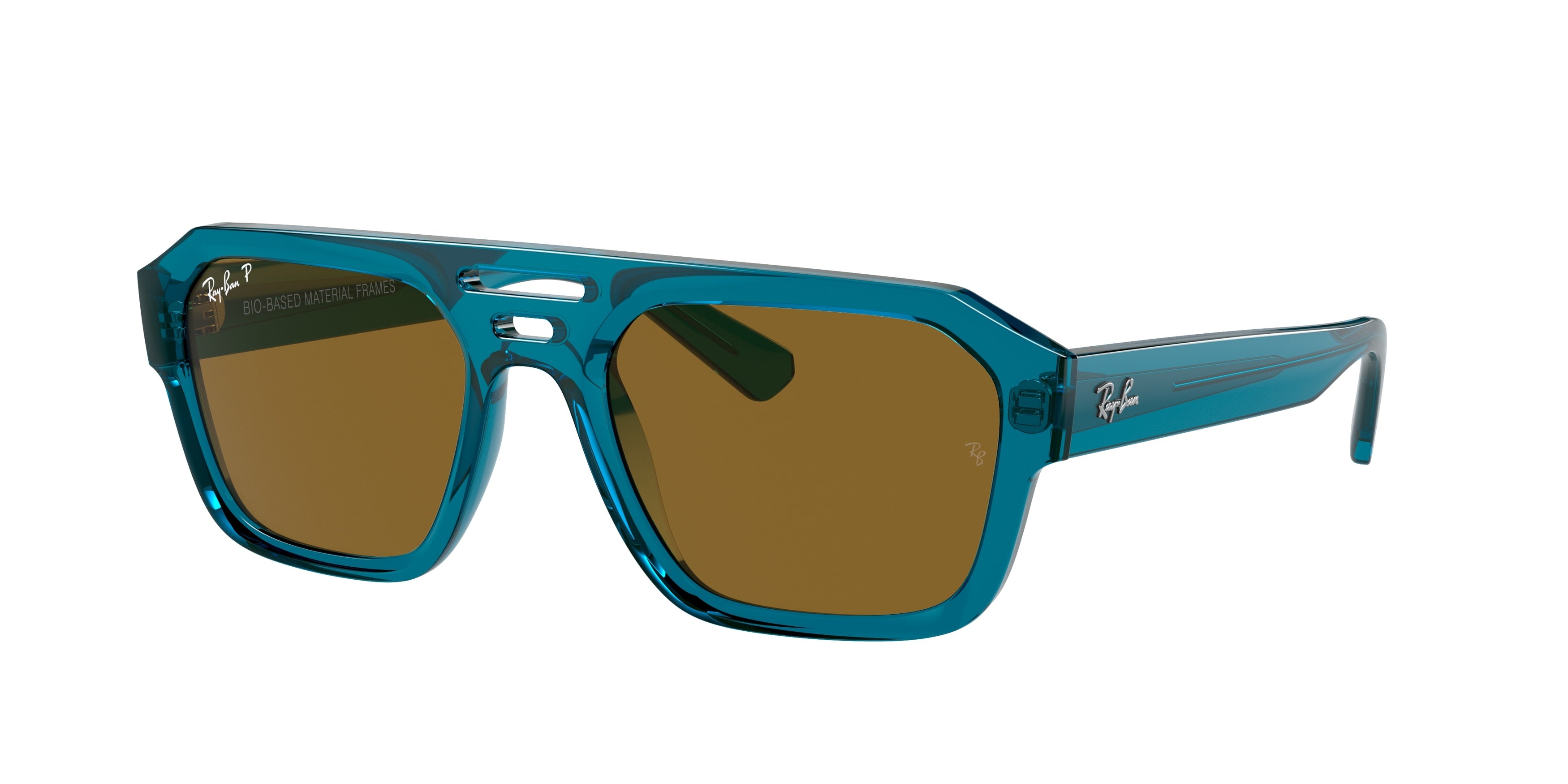 Ray-Ban CORRIGAN RB4397 Irregular Sunglasses  668383-Transparent Light Blue 54-145-20 - Color Map Blue
