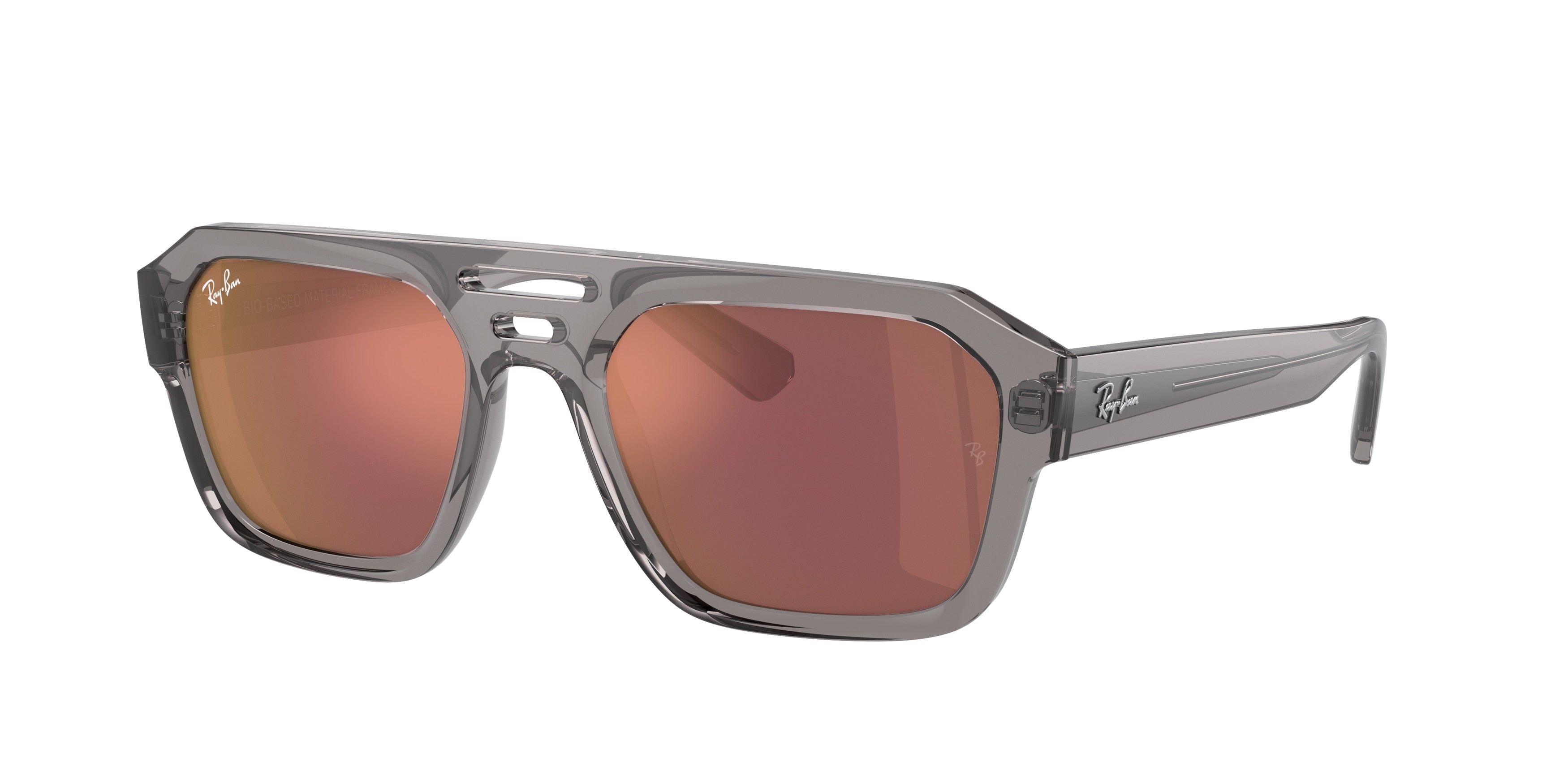 Ray-Ban CORRIGAN RB4397 Irregular Sunglasses  6684D0-Transparent Grey 54-145-20 - Color Map Grey