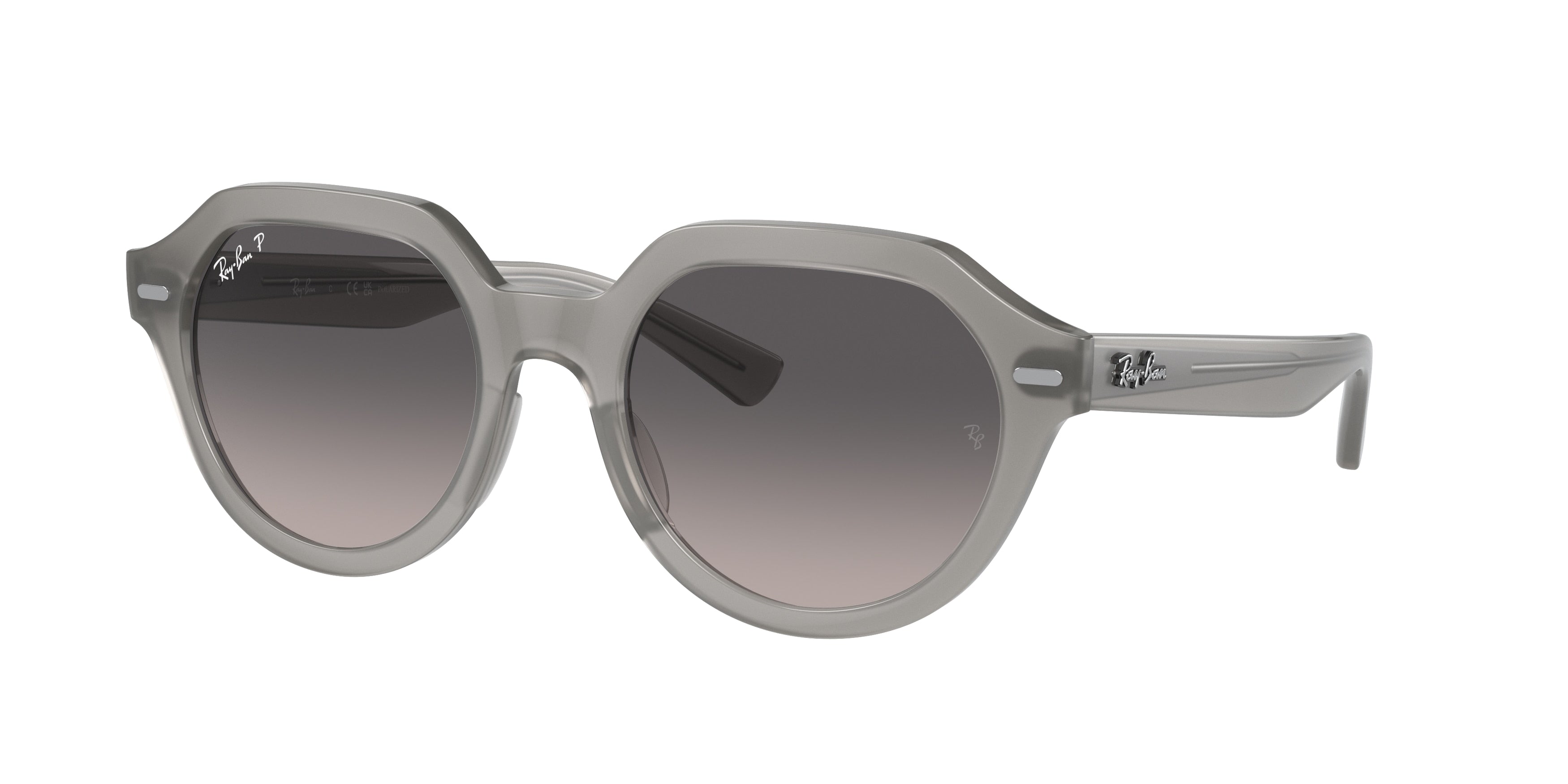 Ray-Ban GINA RB4399F Square Sunglasses  6429M3-Opal Grey 53-140-21 - Color Map Grey