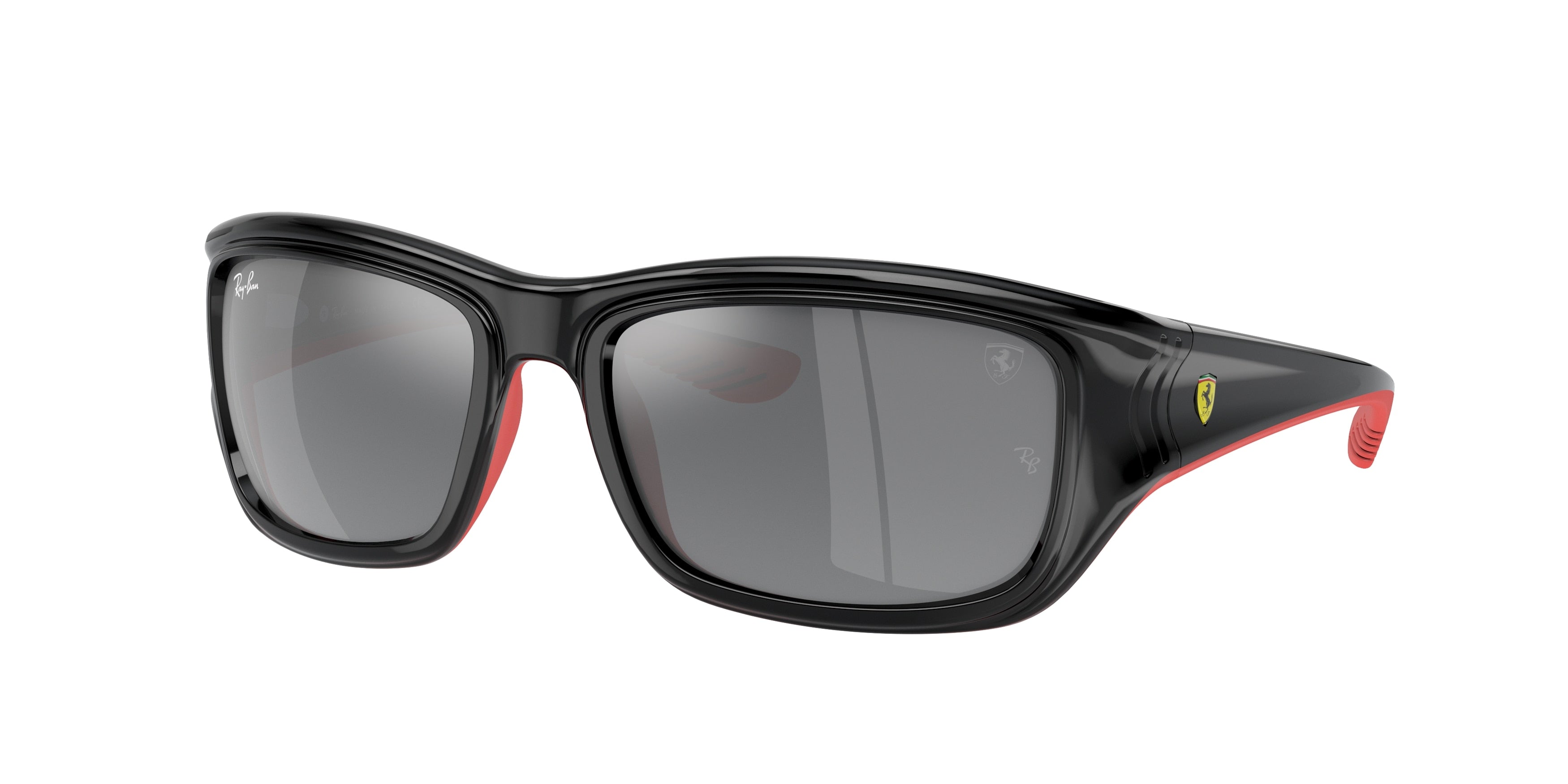 Ray-Ban RB4405M Square Sunglasses  F6016G-Black On Red 59-130-19 - Color Map Black