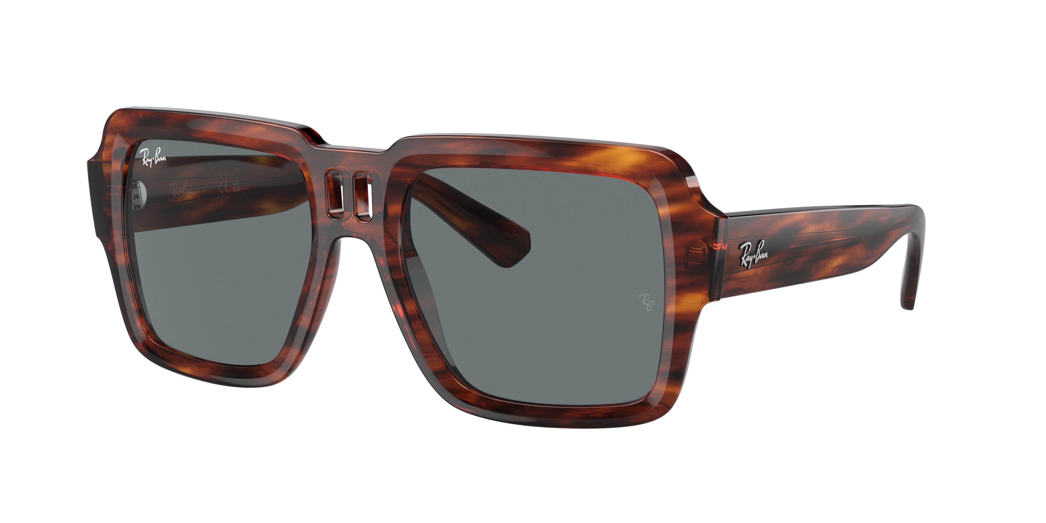 Ray-Ban MAGELLAN RB4408 Square Sunglasses  139880-Striped Havana 54-145-19 - Color Map Brown