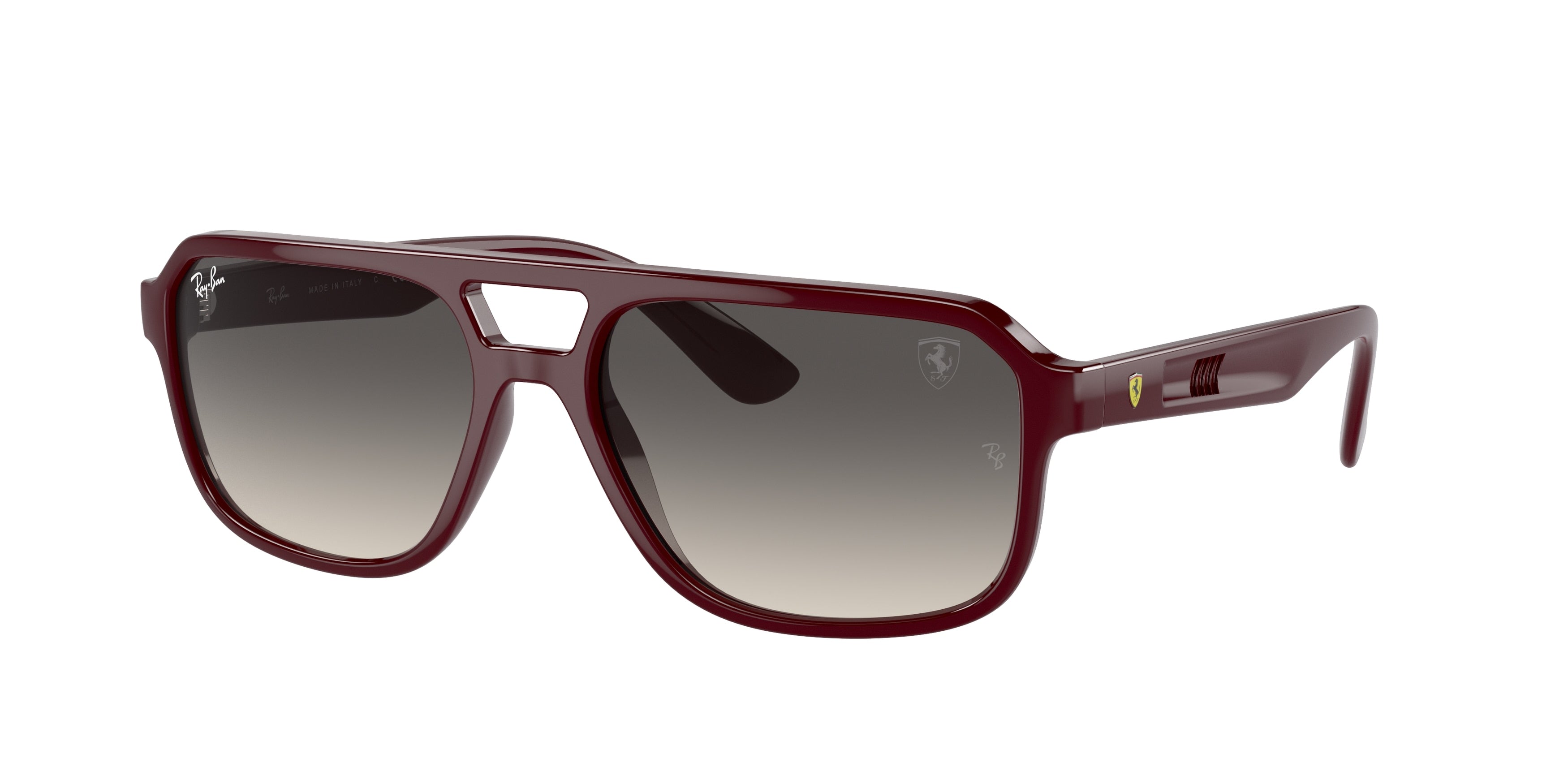Ray-Ban RB4414M Irregular Sunglasses  F68511-Dark Red 57-145-17 - Color Map Red