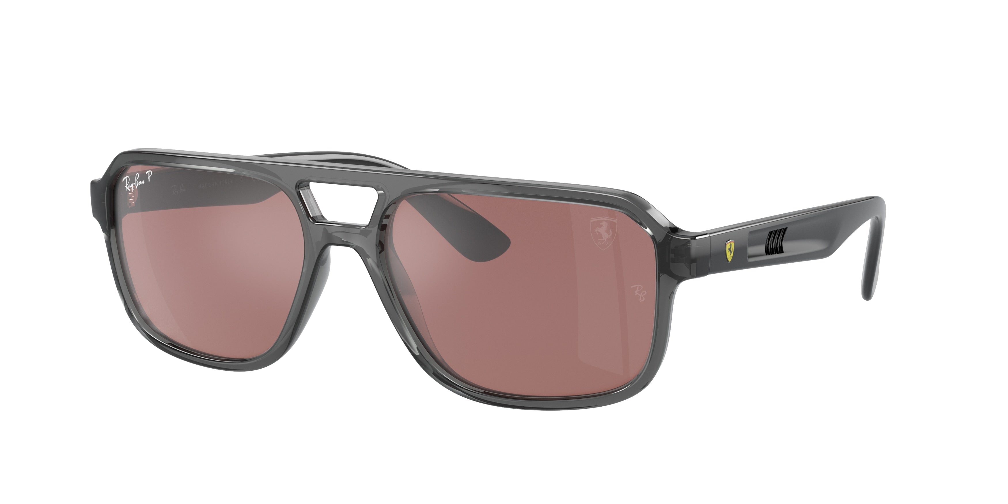 Ray-Ban RB4414M Irregular Sunglasses  F691H2-Transparent Grey 57-145-17 - Color Map Grey