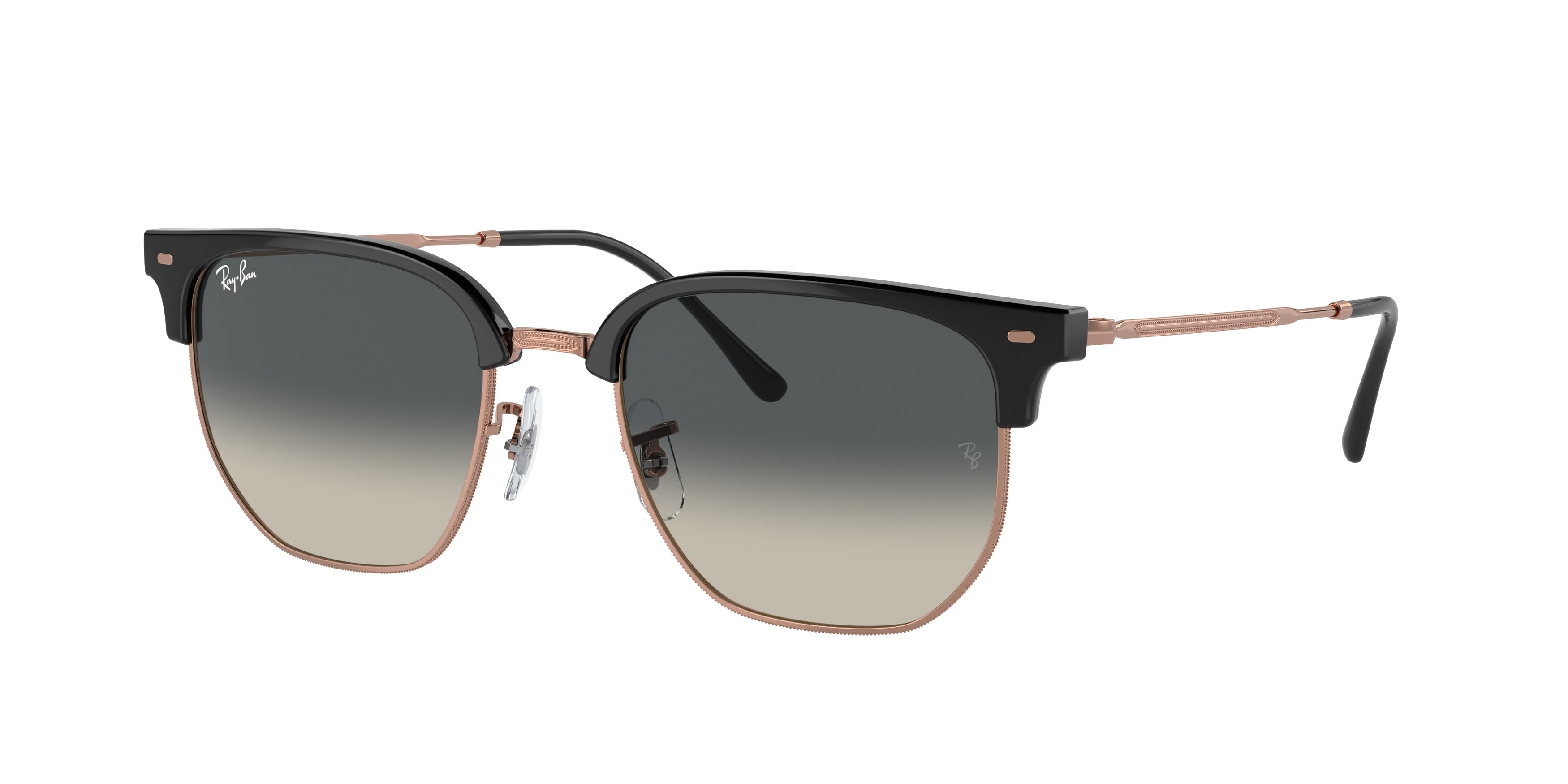 Ray-Ban NEW CLUBMASTER RB4416F Irregular Sunglasses  672071-Dark Grey On Rose Gold 55-145-20 - Color Map Grey