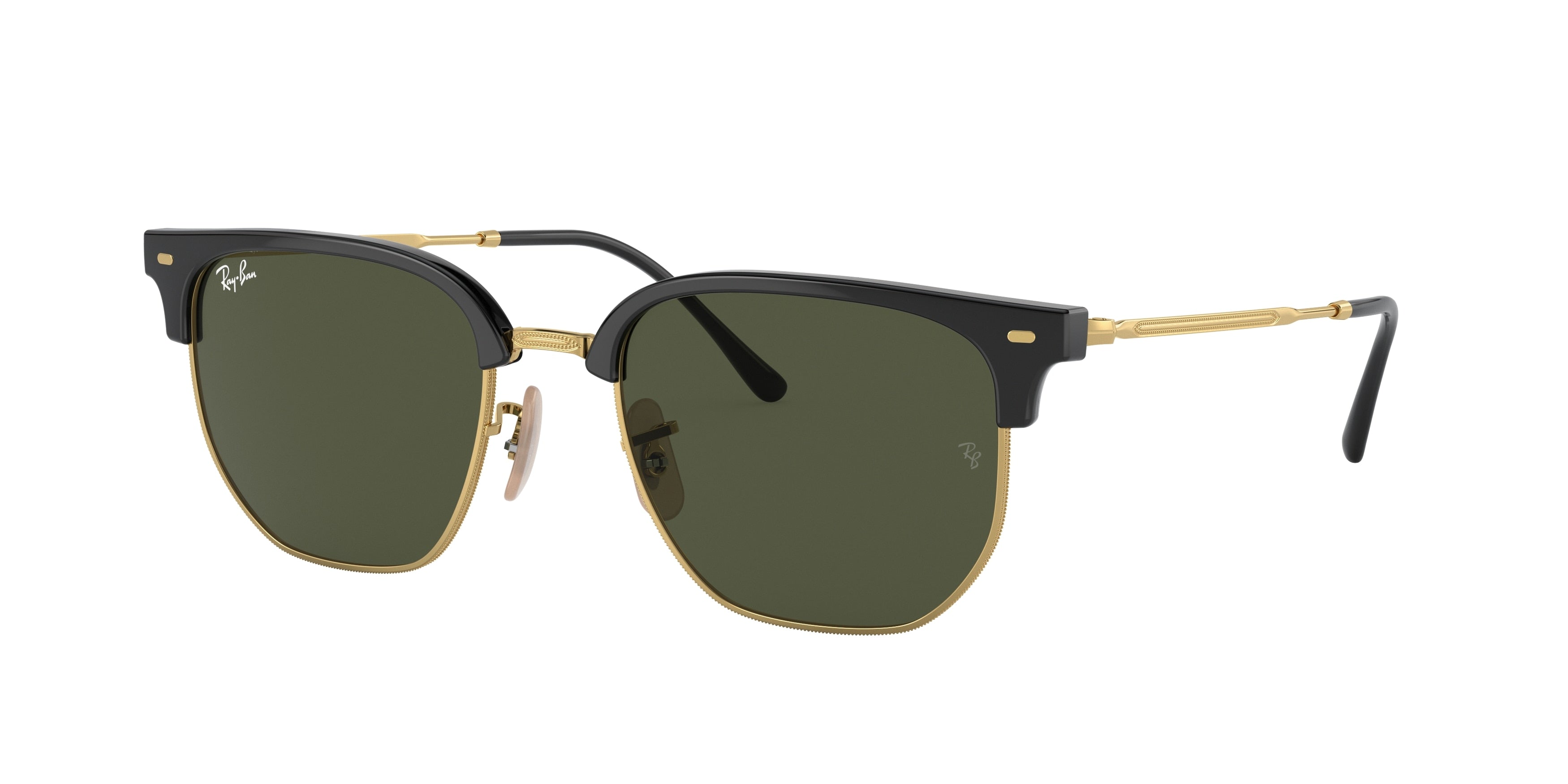 Ray-Ban NEW CLUBMASTER RB4416 Irregular Sunglasses  601/31-Black On Gold 53-145-20 - Color Map Black