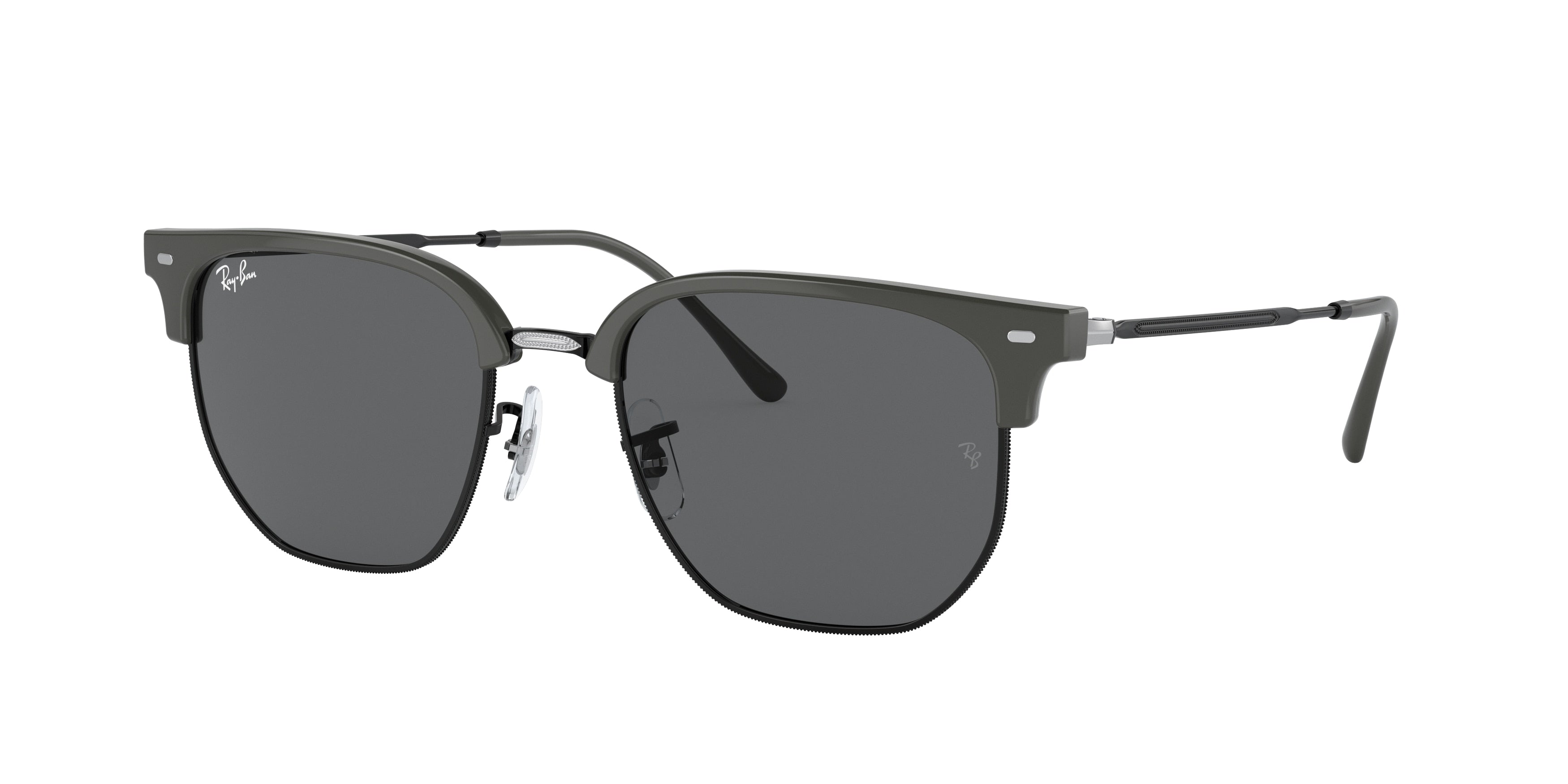 Ray-Ban NEW CLUBMASTER RB4416 Irregular Sunglasses  6653B1-Grey On Black 53-145-20 - Color Map Grey