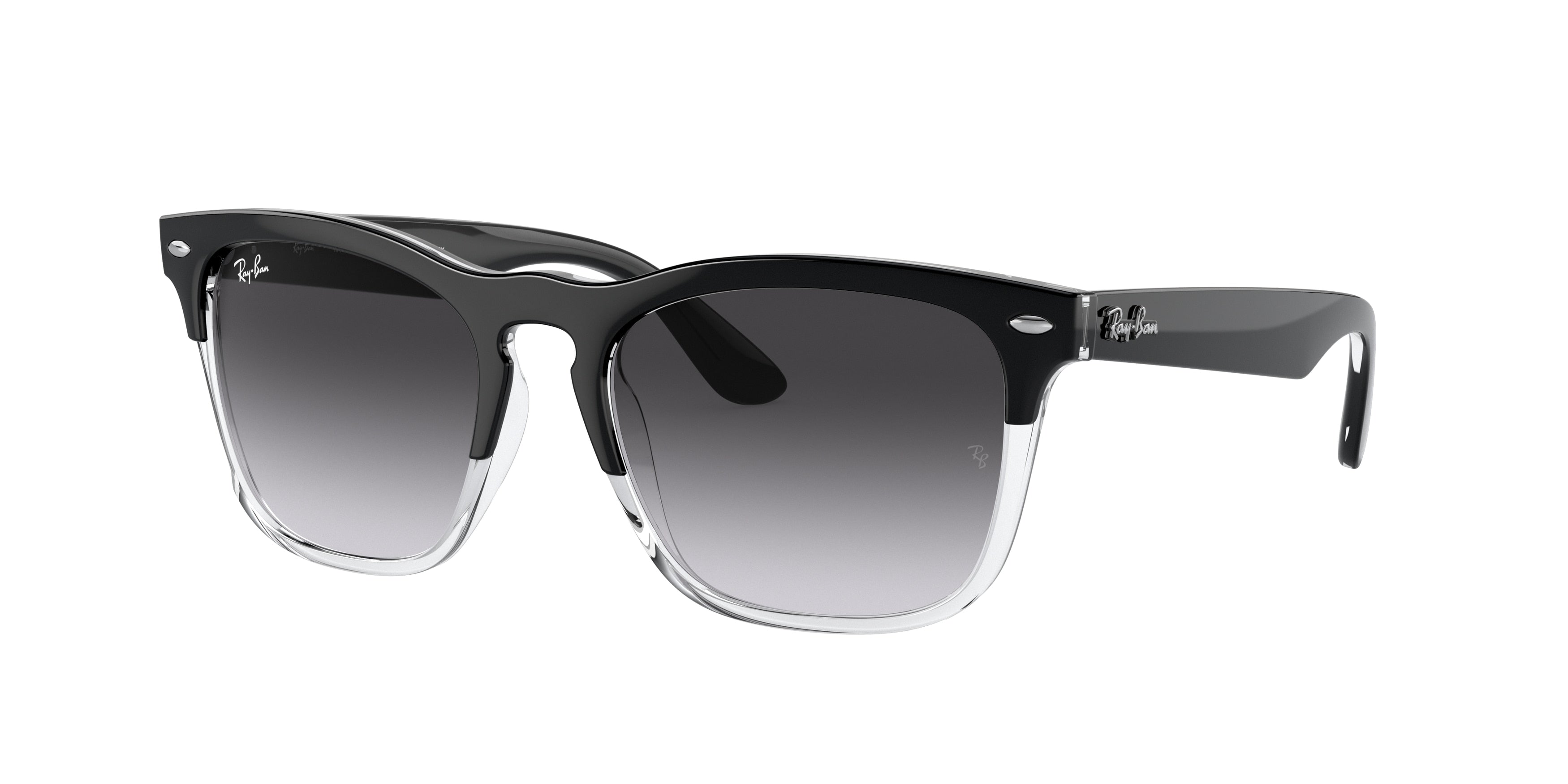 Ray-Ban STEVE RB4487F Square Sunglasses  66308G-Black On Transparent 54-145-18 - Color Map Black