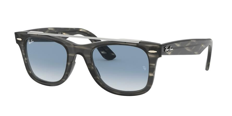 Ray-Ban WAYFARER RB4540 Square Sunglasses  64123F-STRIPPED GREY 50-22-150 - Color Map grey