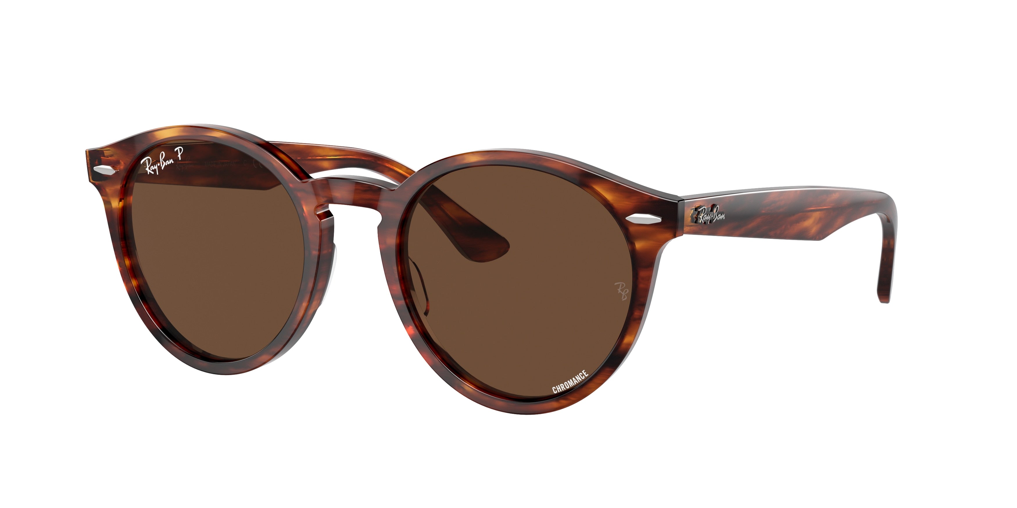 Ray-Ban LARRY RB7680S Phantos Sunglasses  954/AN-Striped Havana 51-150-21 - Color Map Brown