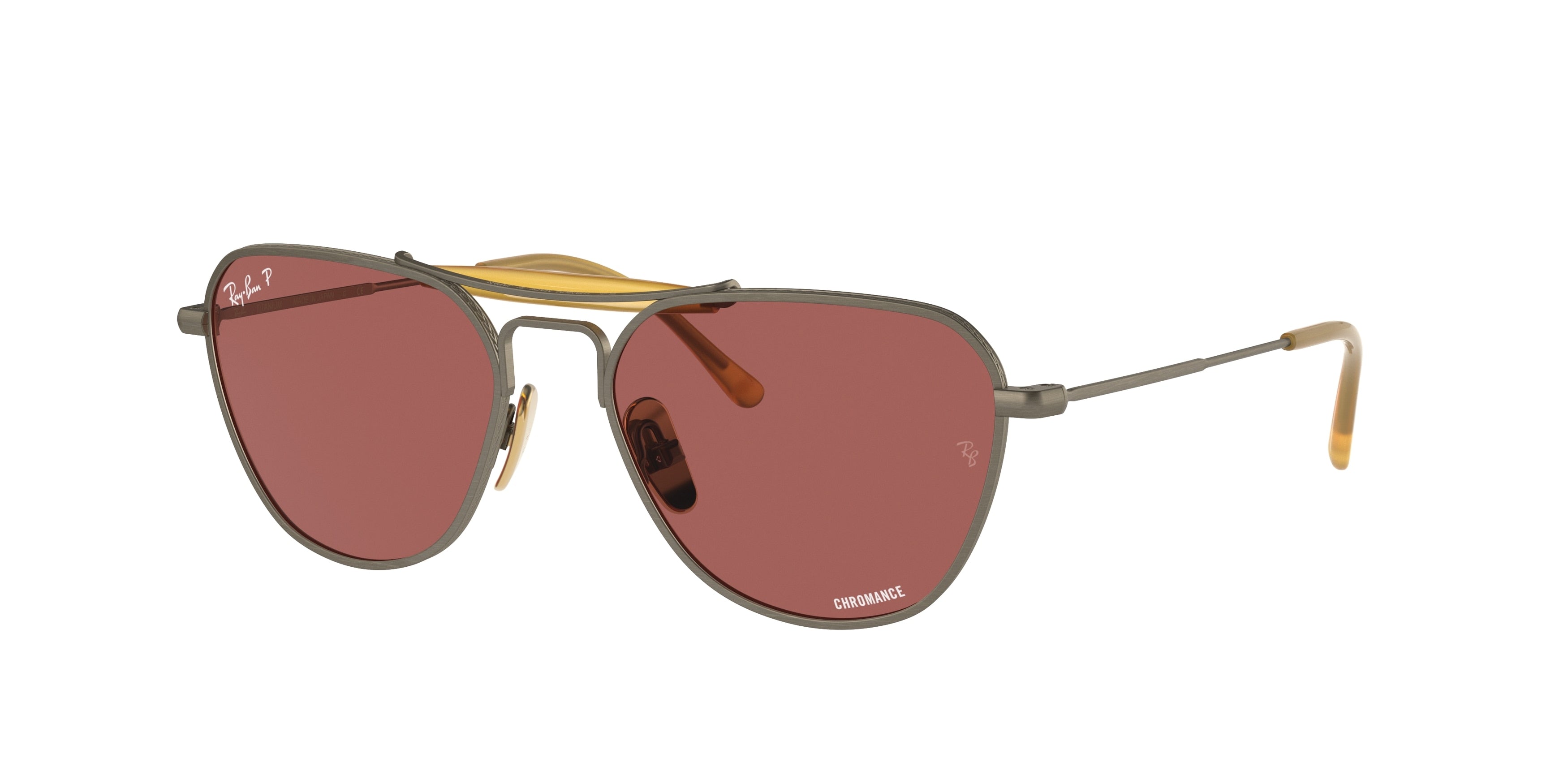 Ray-Ban RB8064 Irregular Sunglasses  9207AL-Antique Gold 53-140-17 - Color Map Gold