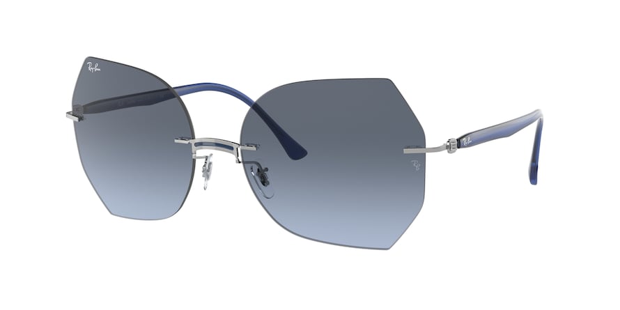 Ray-Ban RB8065 Irregular Sunglasses  003/8F-BLUE ON SILVER 62-18-140 - Color Map silver