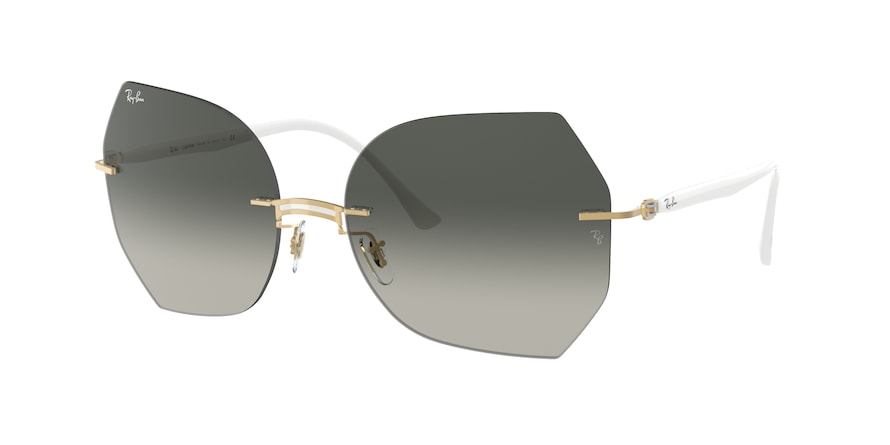 Ray-Ban RB8065 Irregular Sunglasses  157/11-WHITE ON GOLD 62-18-140 - Color Map grey