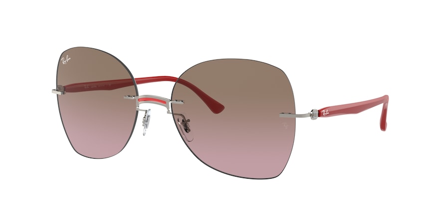 Ray-Ban RB8066 Irregular Sunglasses  003/14-RED ON SILVER 58-18-140 - Color Map silver