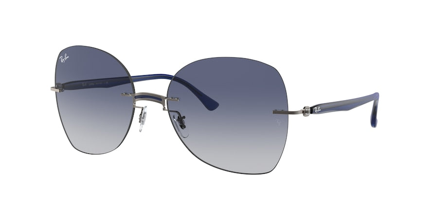 Ray-Ban RB8066 Irregular Sunglasses  004/4L-BLUE ON GUN METAL 58-18-140 - Color Map gunmetal