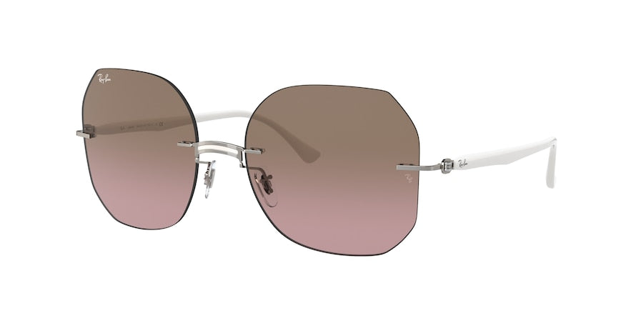Ray-Ban RB8067 Irregular Sunglasses  159/14-WHITE ON GREY 57-18-140 - Color Map grey