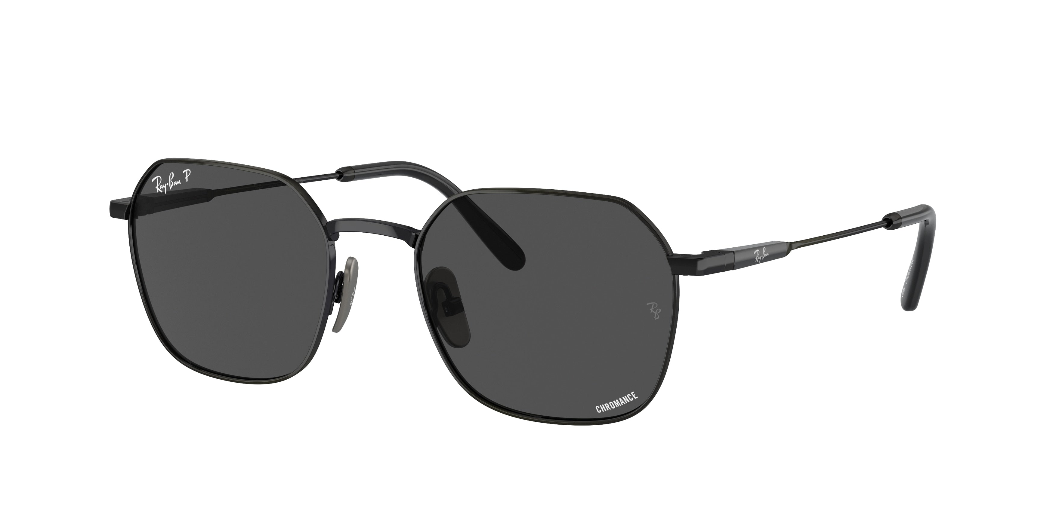 Ray-Ban JIM TITANIUM RB8094 Irregular Sunglasses  9267K8-Black 53-145-20 - Color Map Black