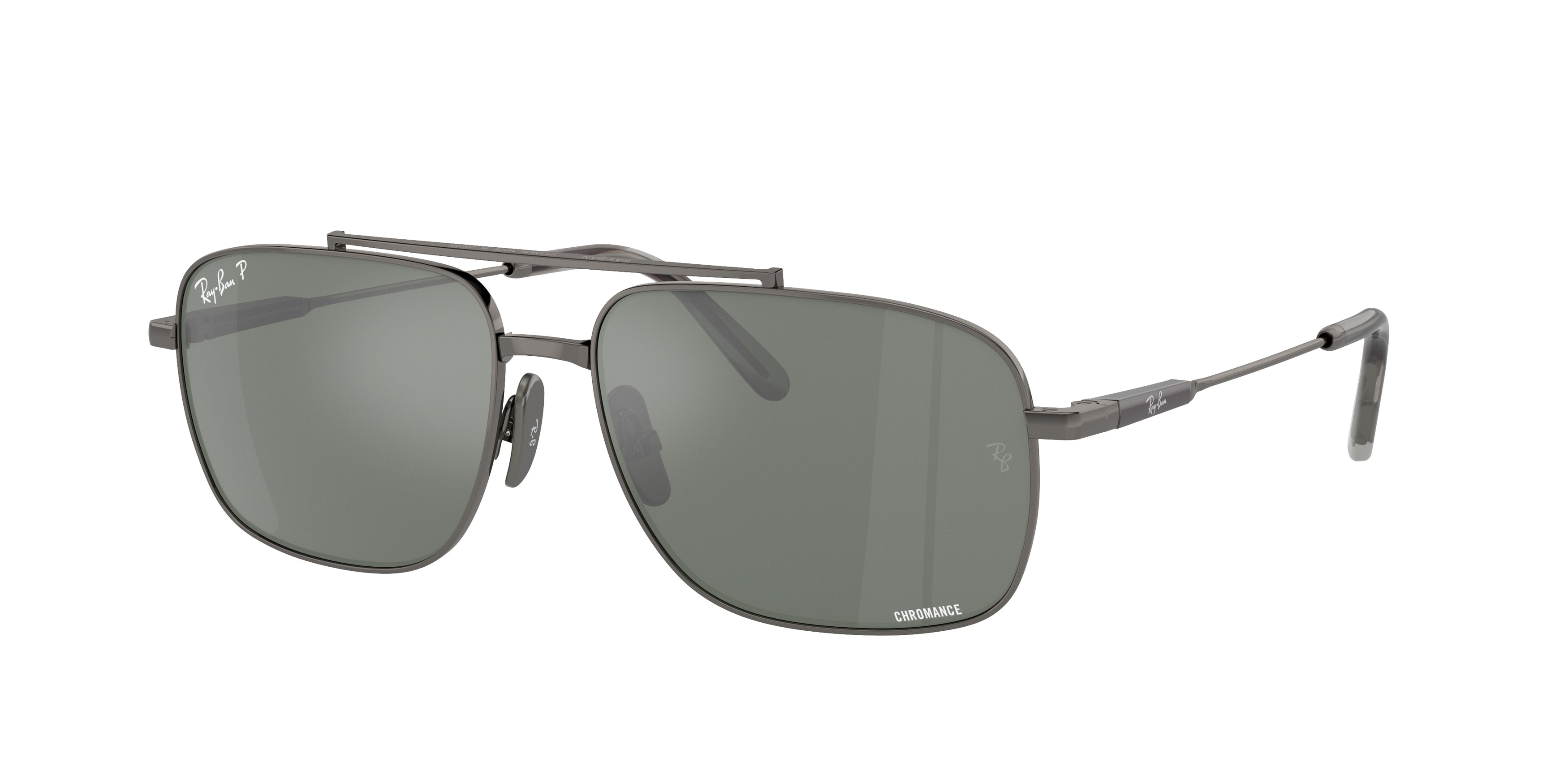 Ray-Ban MICHAEL TITANIUM RB8096 Pillow Sunglasses  165/GK-Gunmetal 59-145-15 - Color Map Grey