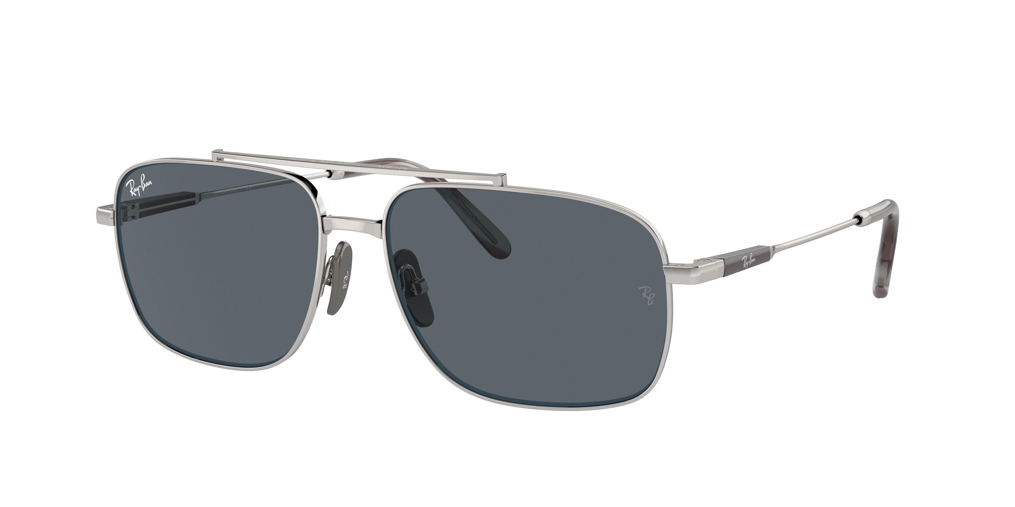 Ray-Ban MICHAEL TITANIUM RB8096 Pillow Sunglasses  9209R5-Silver 59-145-15 - Color Map Silver