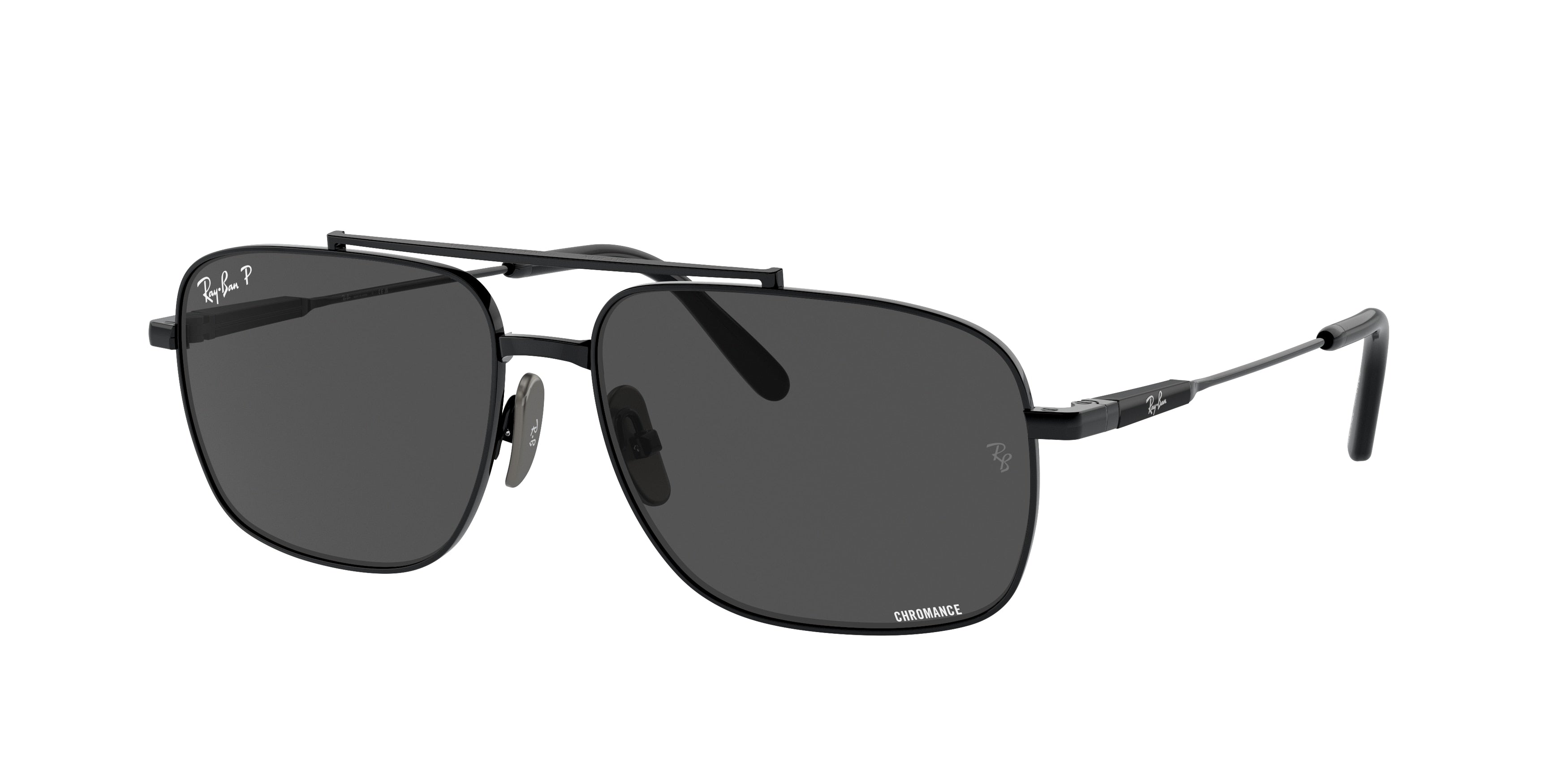 Ray-Ban MICHAEL TITANIUM RB8096 Pillow Sunglasses  9267K8-Black 59-145-15 - Color Map Black