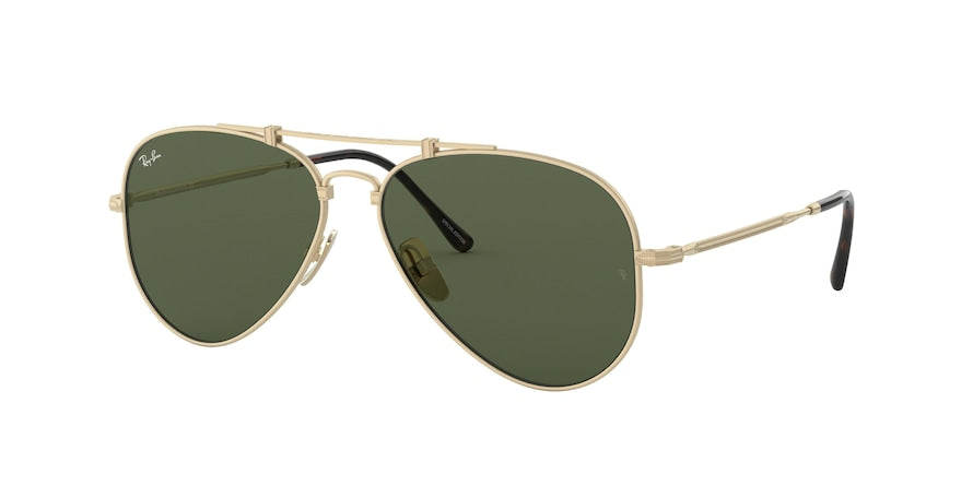 Ray-Ban TITANIUM RB8125 Pilot Sunglasses  913658-BRUSCHED DEMI GLOSS WHITE GOLD 58-14-140 - Color Map gold