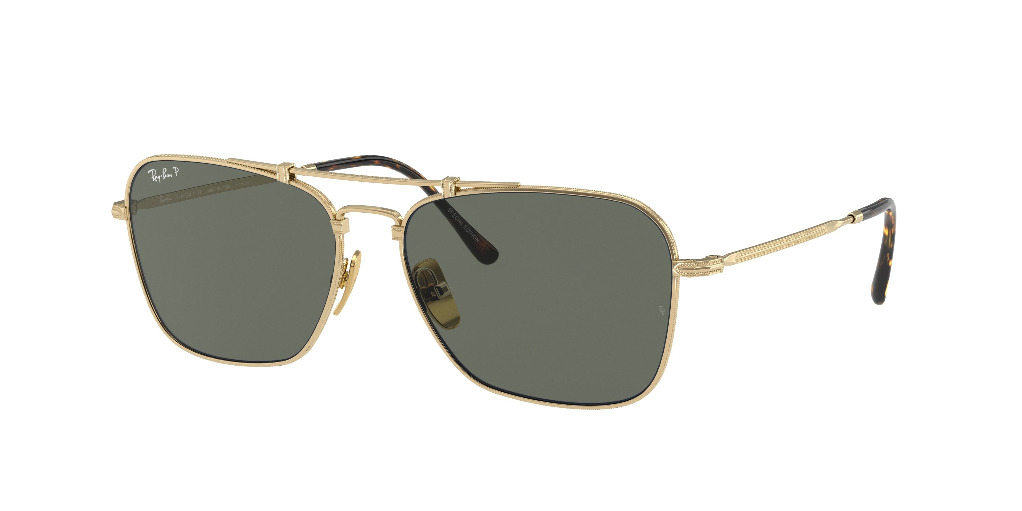Ray-Ban TITANIUM RB8136M Square Sunglasses  9143-Gold 58-140-15 - Color Map Gold