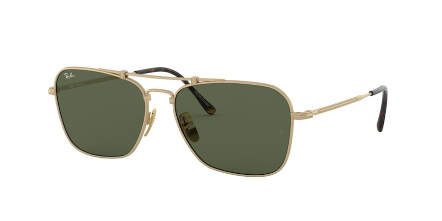 Ray-Ban TITANIUM RB8136 Square Sunglasses  913658-BRUSCHED DEMI GLOSS WHITE GOLD 58-15-140 - Color Map gold