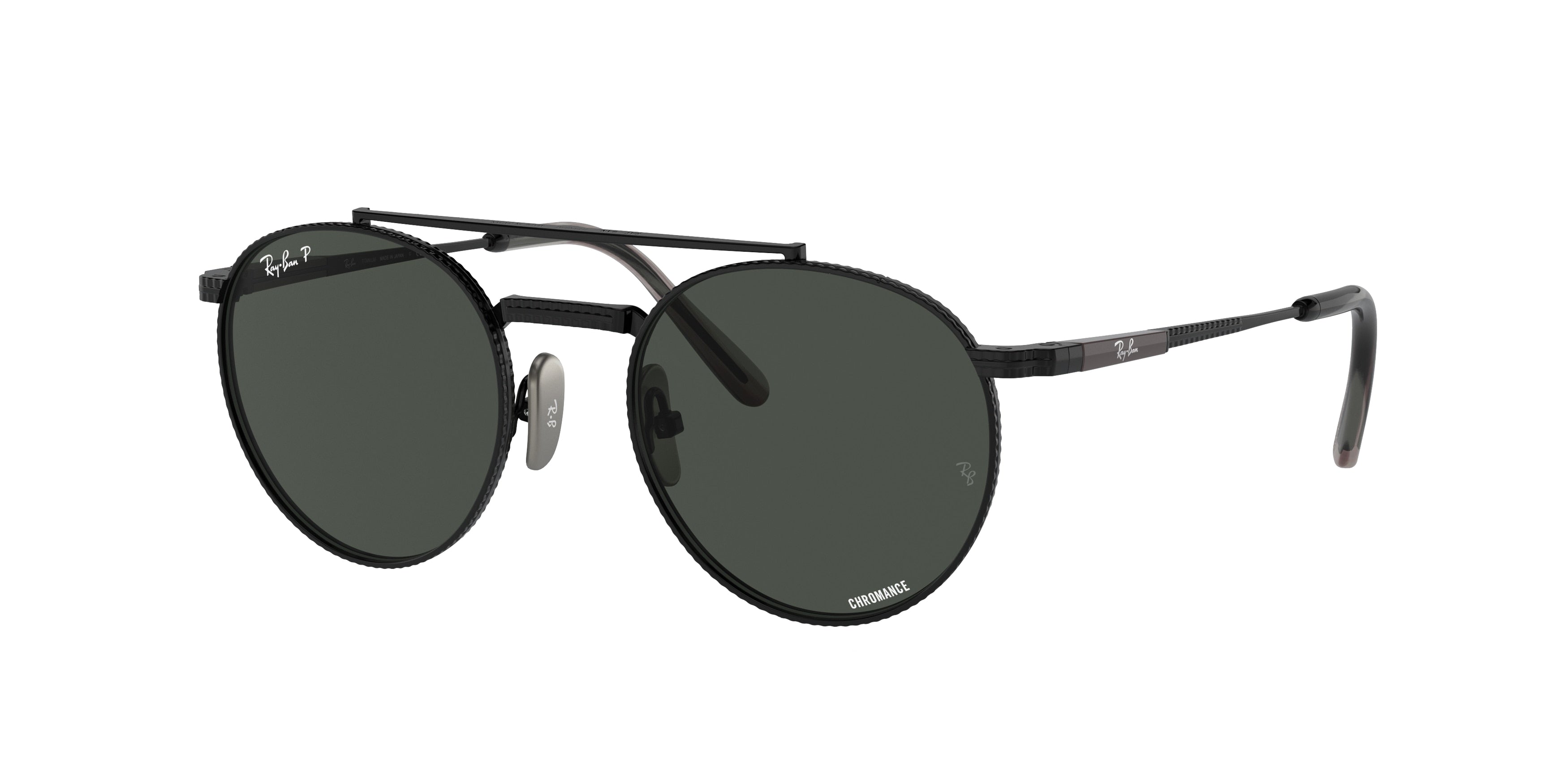 Ray-Ban ROUND II TITANIUM RB8237 Irregular Sunglasses  3141K8-Black 53-140-20 - Color Map Black