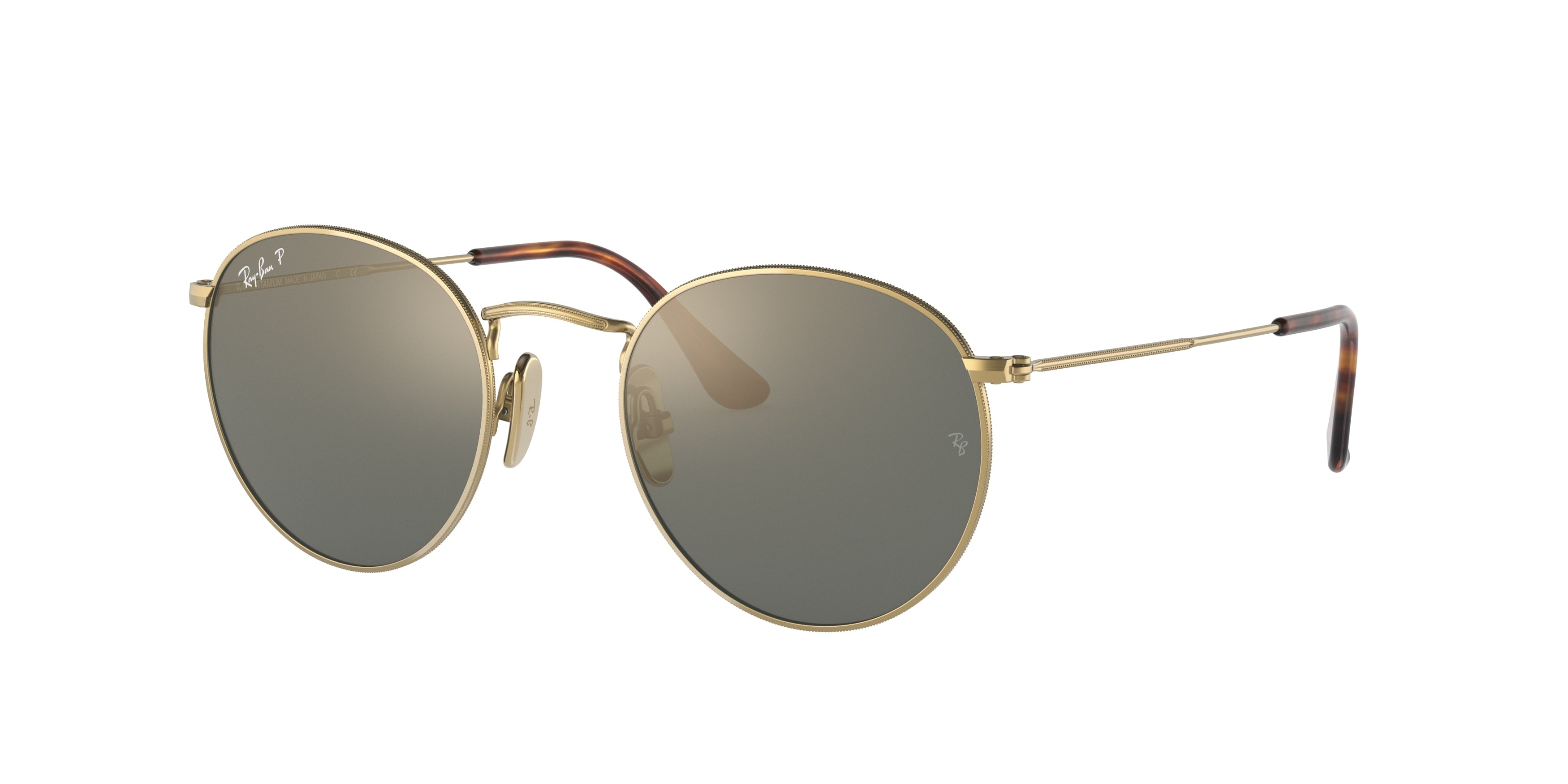 Ray-Ban ROUND RB8247 Phantos Sunglasses  9217T0-Gold 50-145-21 - Color Map Gold