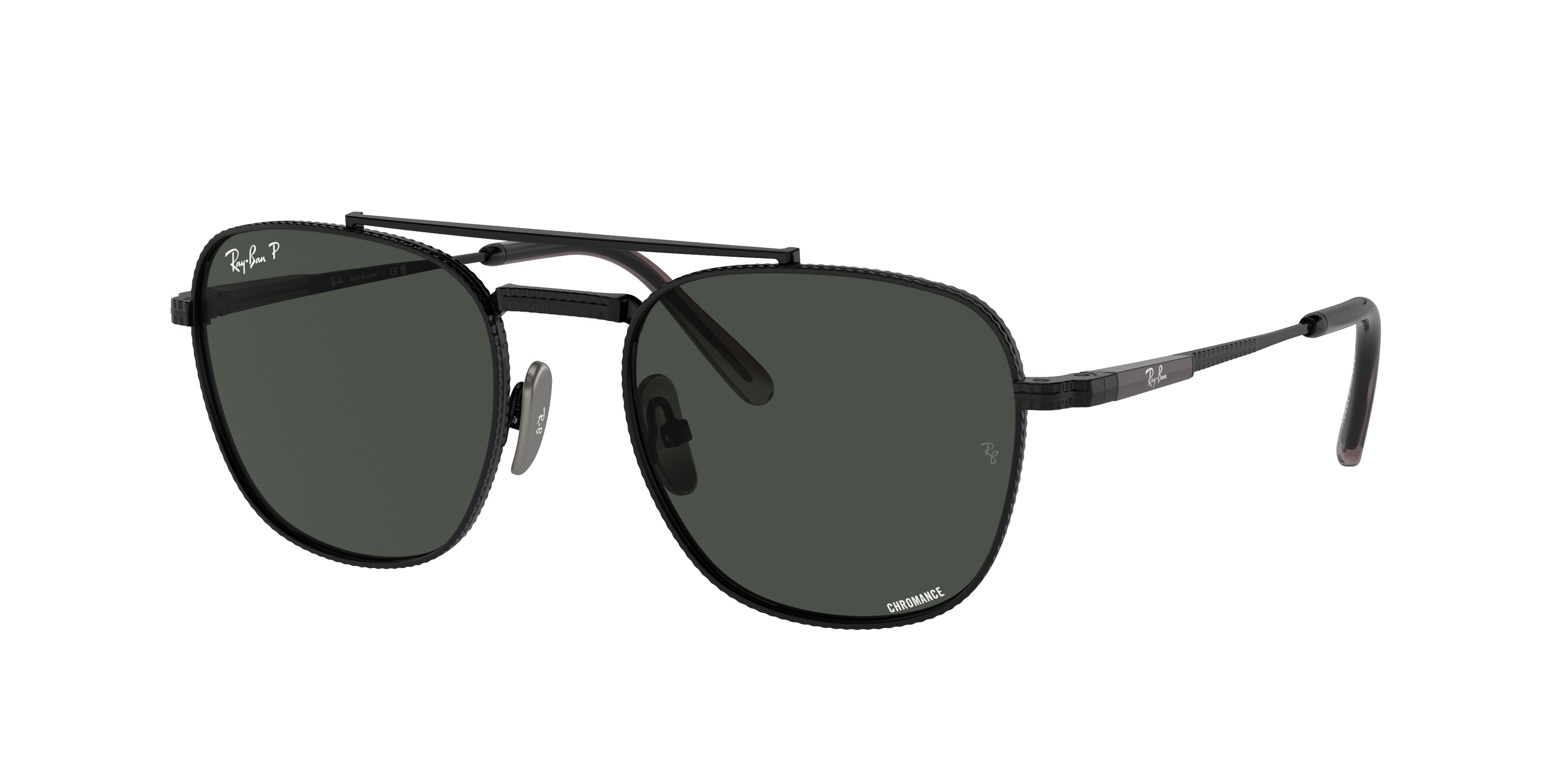 Ray-Ban FRANK II TITANIUM RB8258 Pilot Sunglasses  3141K8-Black 54-140-20 - Color Map Black