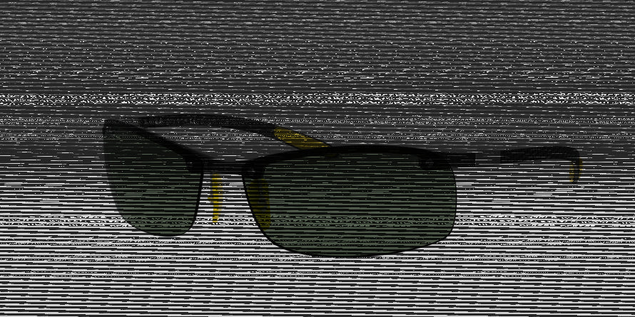 Ray-Ban FERRARI RB8305M Rectangle Sunglasses  F01071-SHINY DARK CARBON 64-14-120 - Color Map black