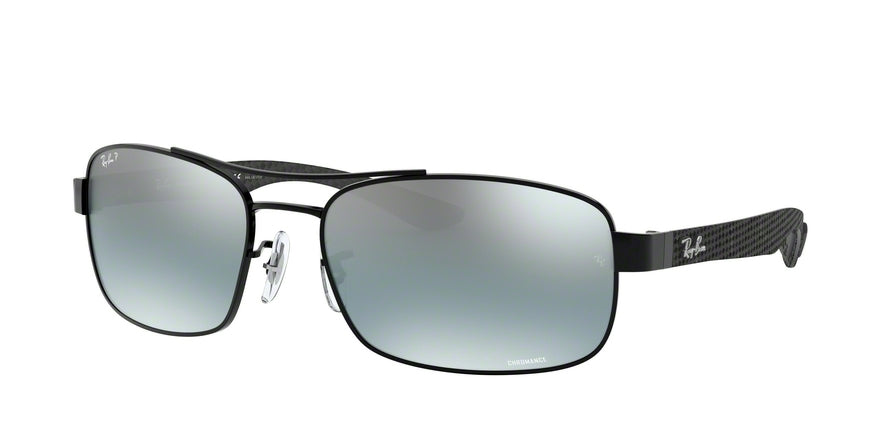 Ray-Ban RB8318CH Rectangle Sunglasses  002/5L-SHINY BLACK 62-18-135 - Color Map black