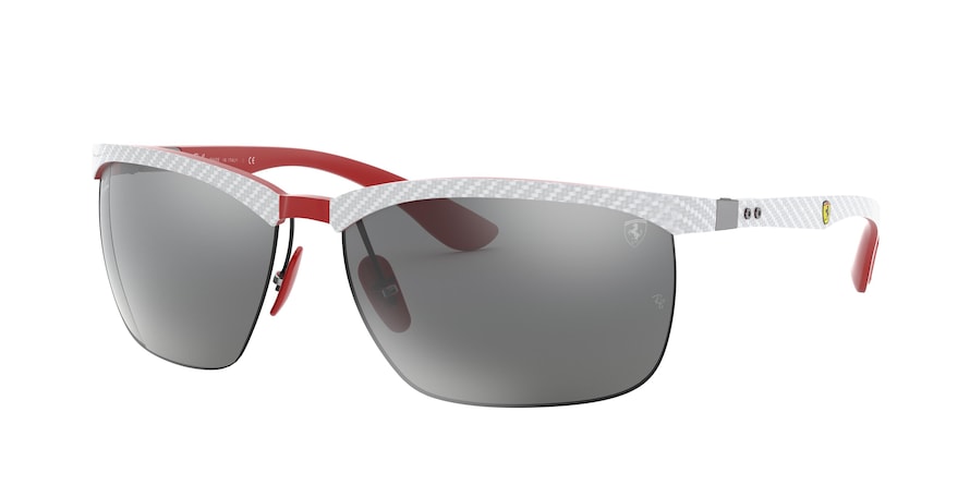Ray-Ban RB8324M Rectangle Sunglasses  F0516G-ALLUTEX ON RUBBER RED FERRARI 64-15-130 - Color Map red