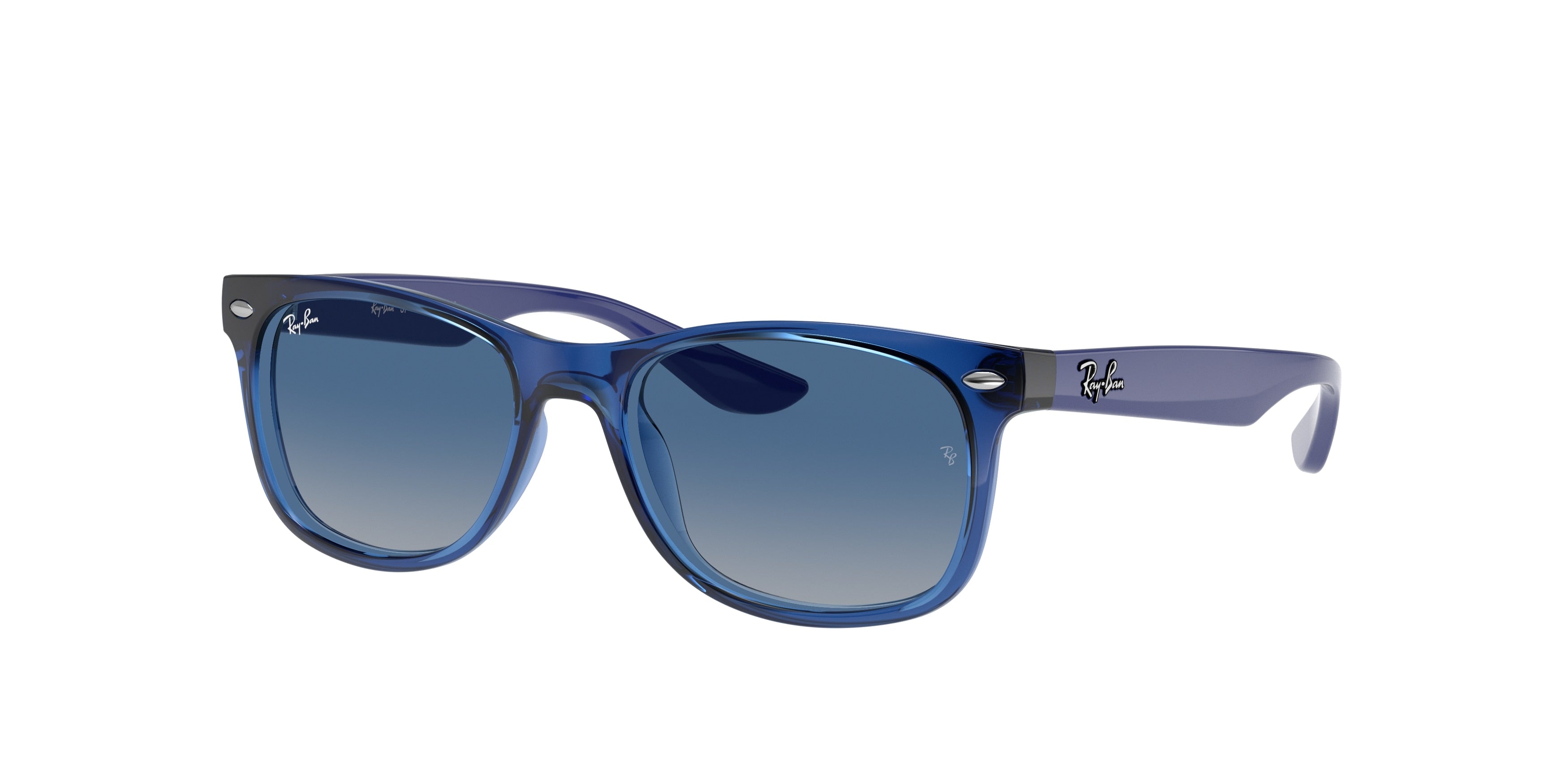 Ray-Ban Junior JUNIOR NEW WAYFARER RJ9052S Square Sunglasses  70624L-Transparent Blue 48-130-16 - Color Map Blue