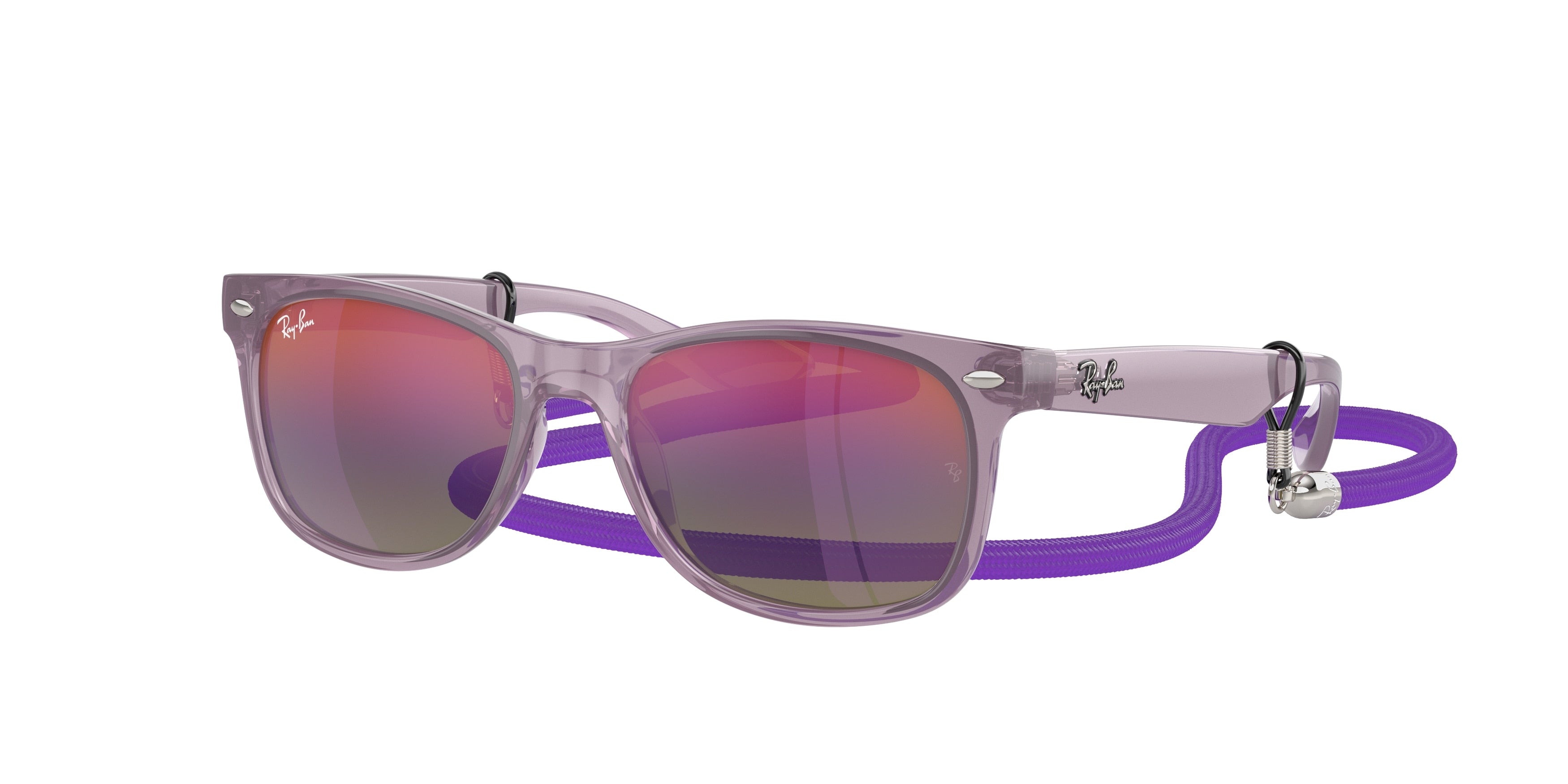 Ray-Ban Junior JUNIOR NEW WAYFARER RJ9052S Square Sunglasses  7147B1-Opal Purple 47-125-15 - Color Map Violet