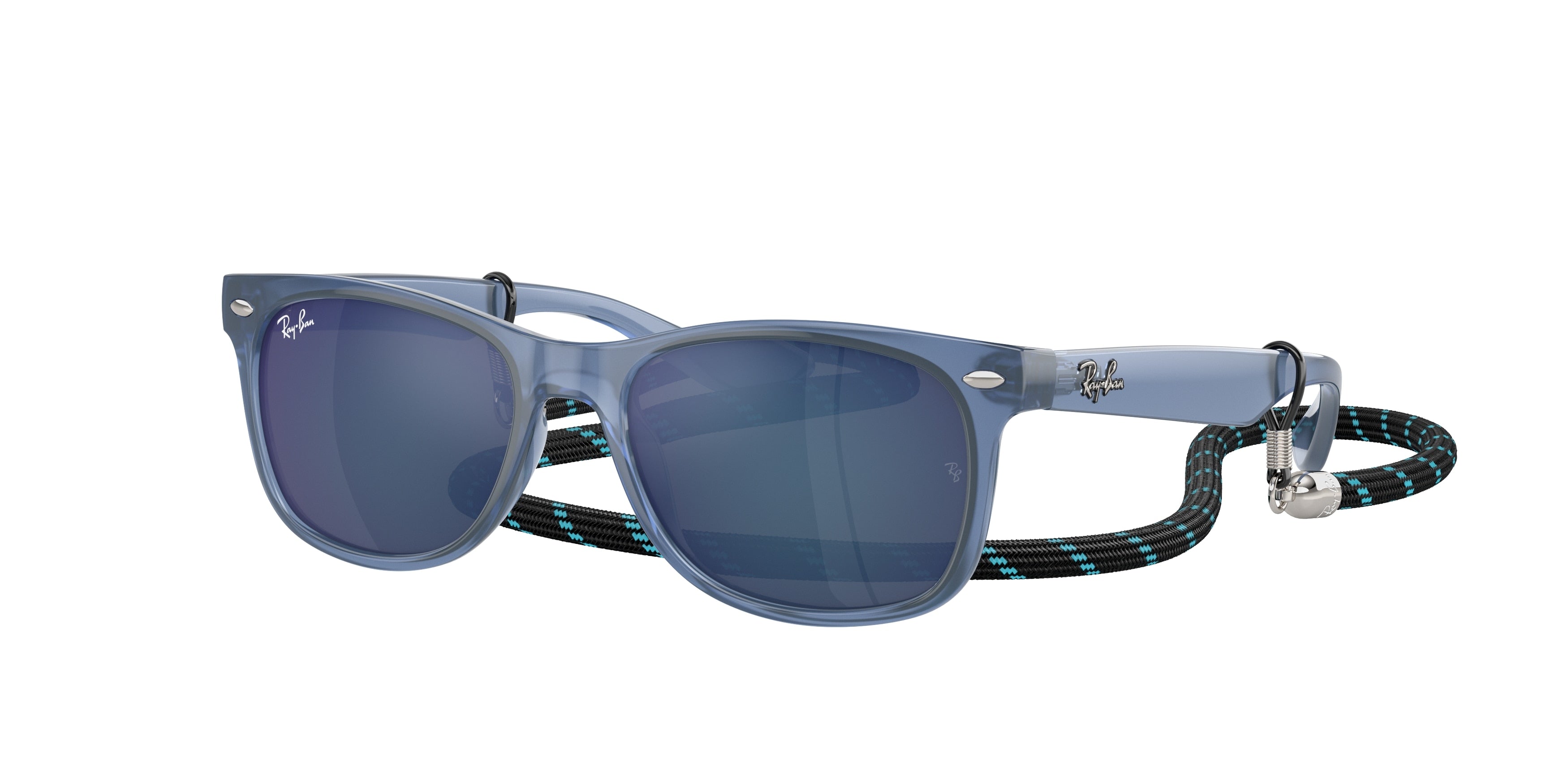 Ray-Ban Junior JUNIOR NEW WAYFARER RJ9052S Square Sunglasses  714855-Opal Blue 47-125-15 - Color Map Blue