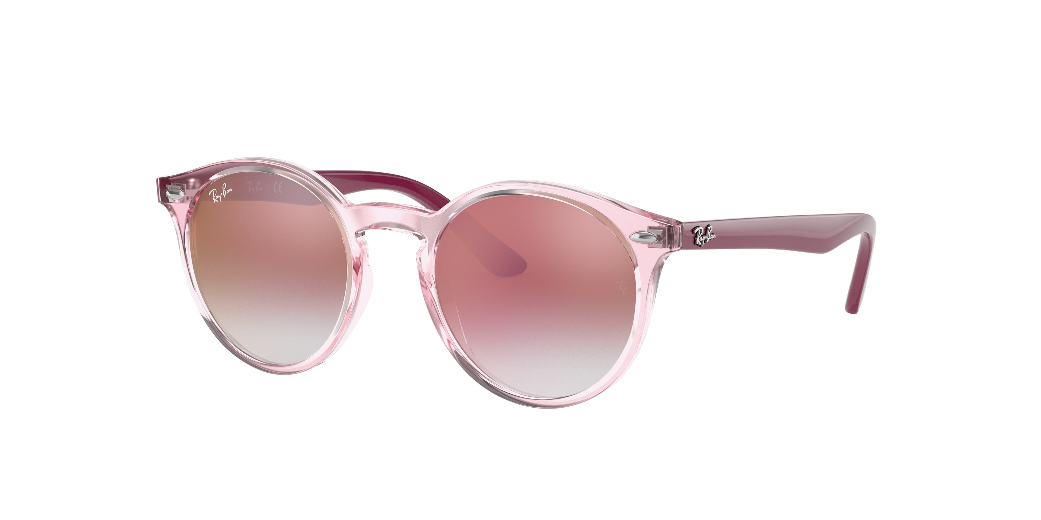 Ray-Ban Junior RJ9064S Phantos Sunglasses  7052V0-Transparent Pink 44-130-19 - Color Map Pink
