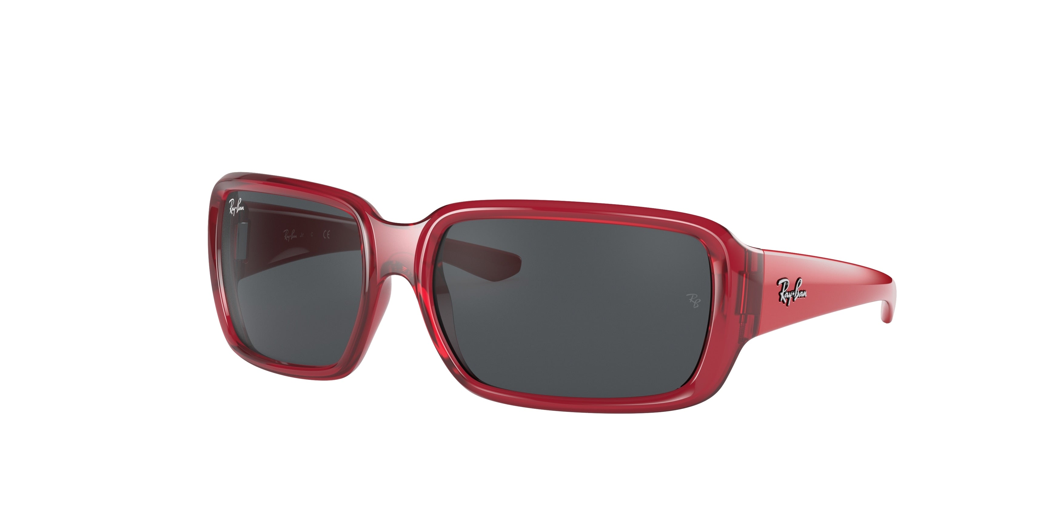 Ray-Ban Junior RJ9072S Rectangle Sunglasses  707787-Transparent Red 51-105-14 - Color Map Red