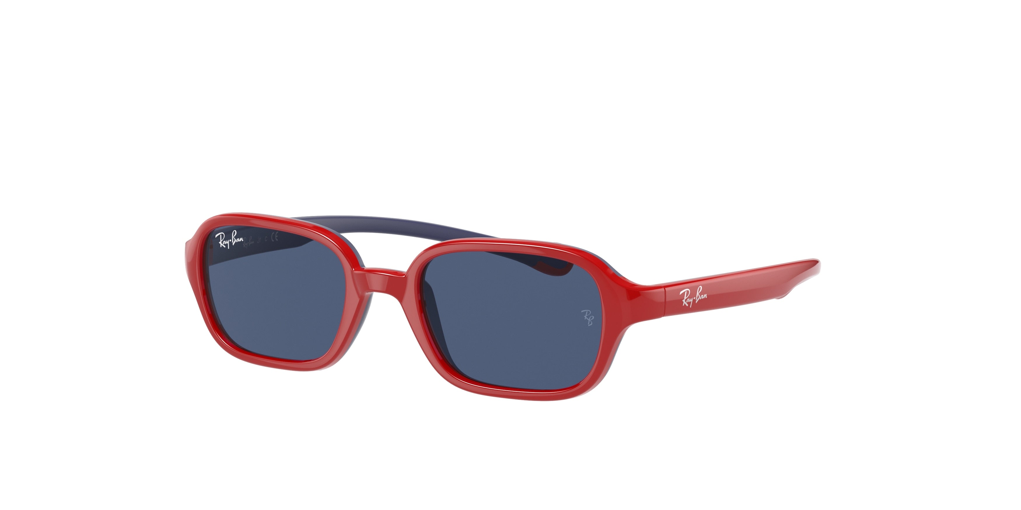 Ray-Ban Junior RJ9074S Rectangle Sunglasses  709380-Red On Blue 41-130-16 - Color Map Red