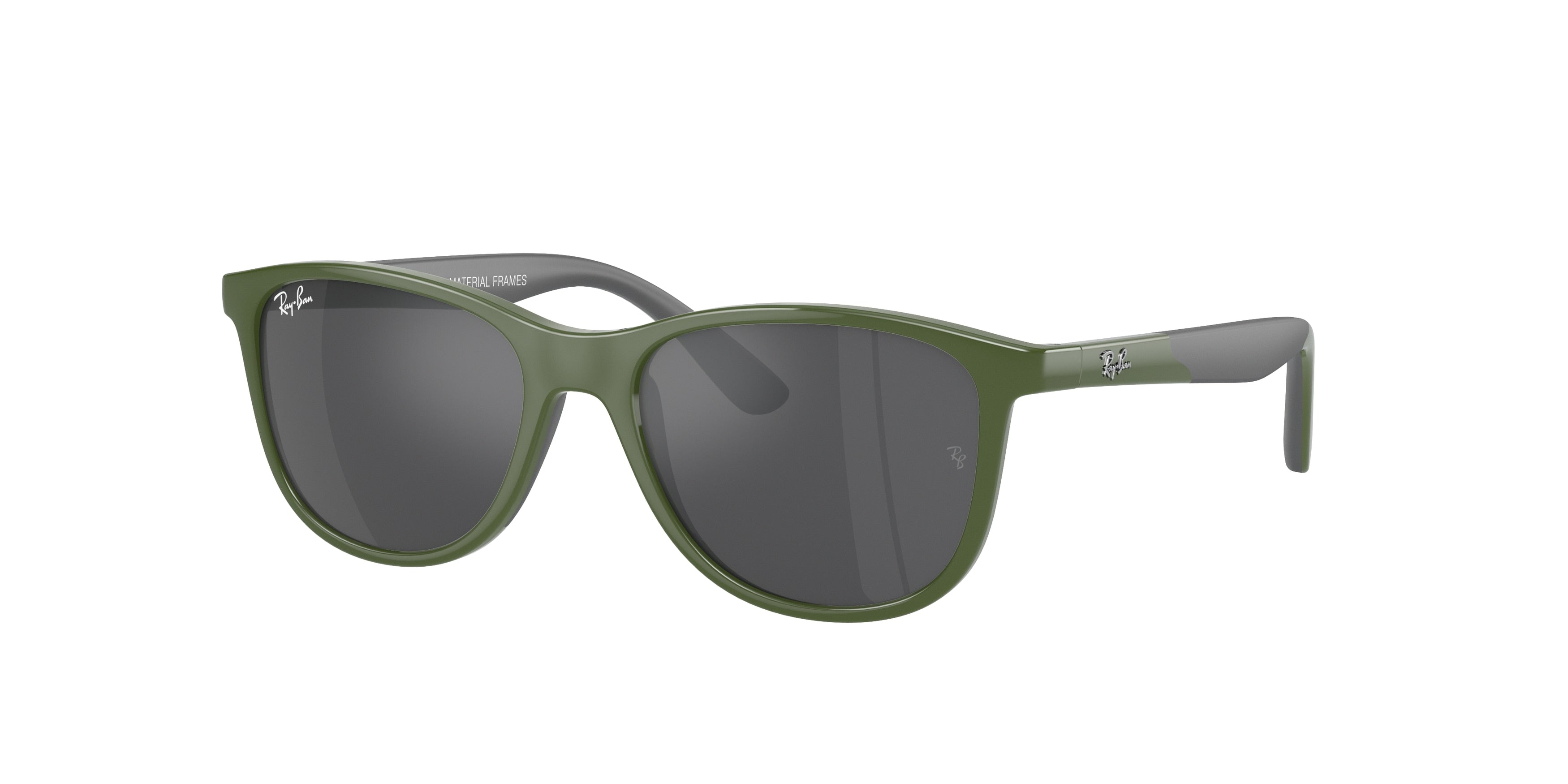 Ray-Ban Junior RJ9077SF Square Sunglasses  71356G-Green On Grey 49-135-16 - Color Map Green
