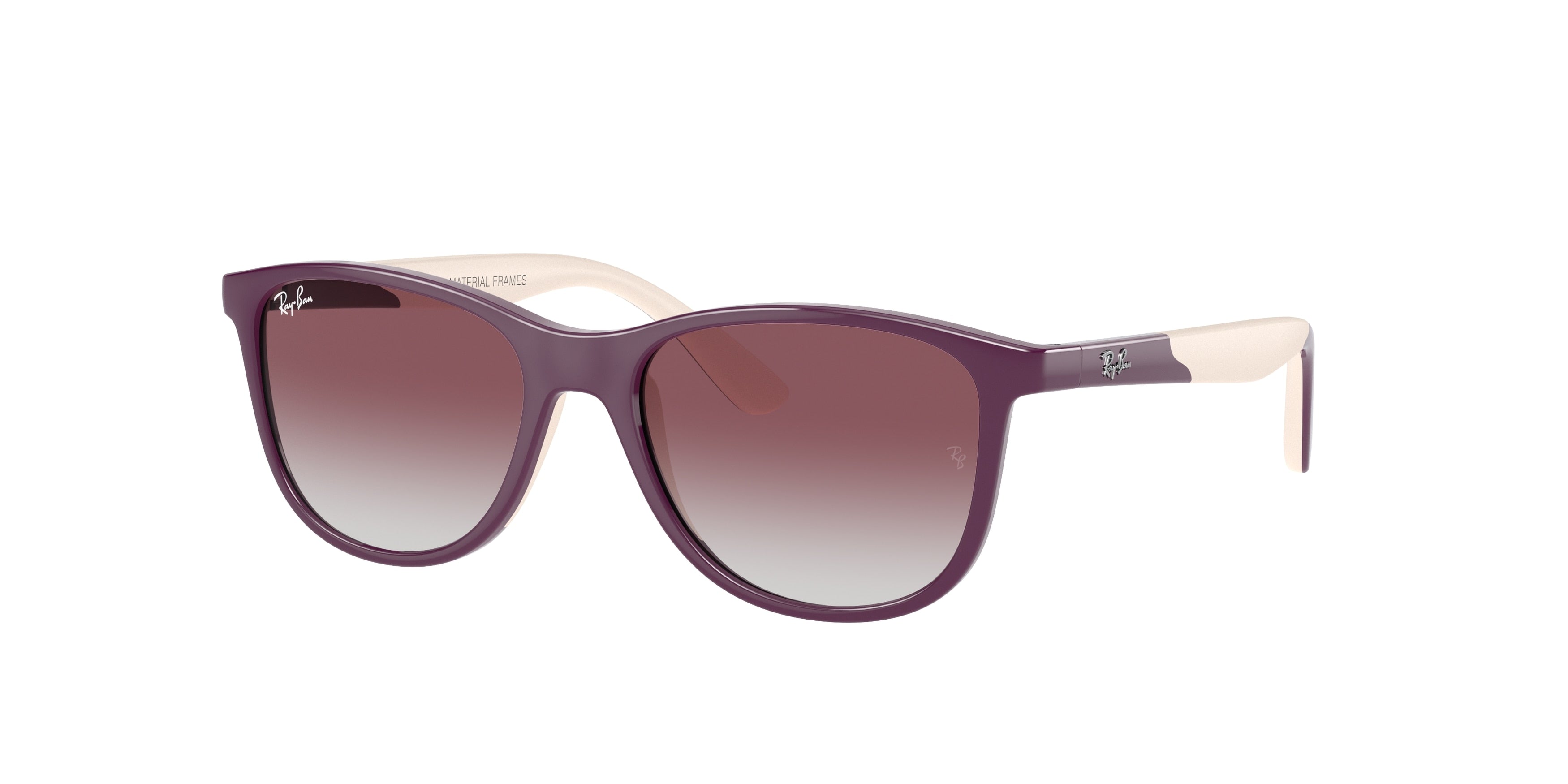 Ray-Ban Junior RJ9077S Square Sunglasses  71348G-Purple On Beige 49-130-16 - Color Map Pink