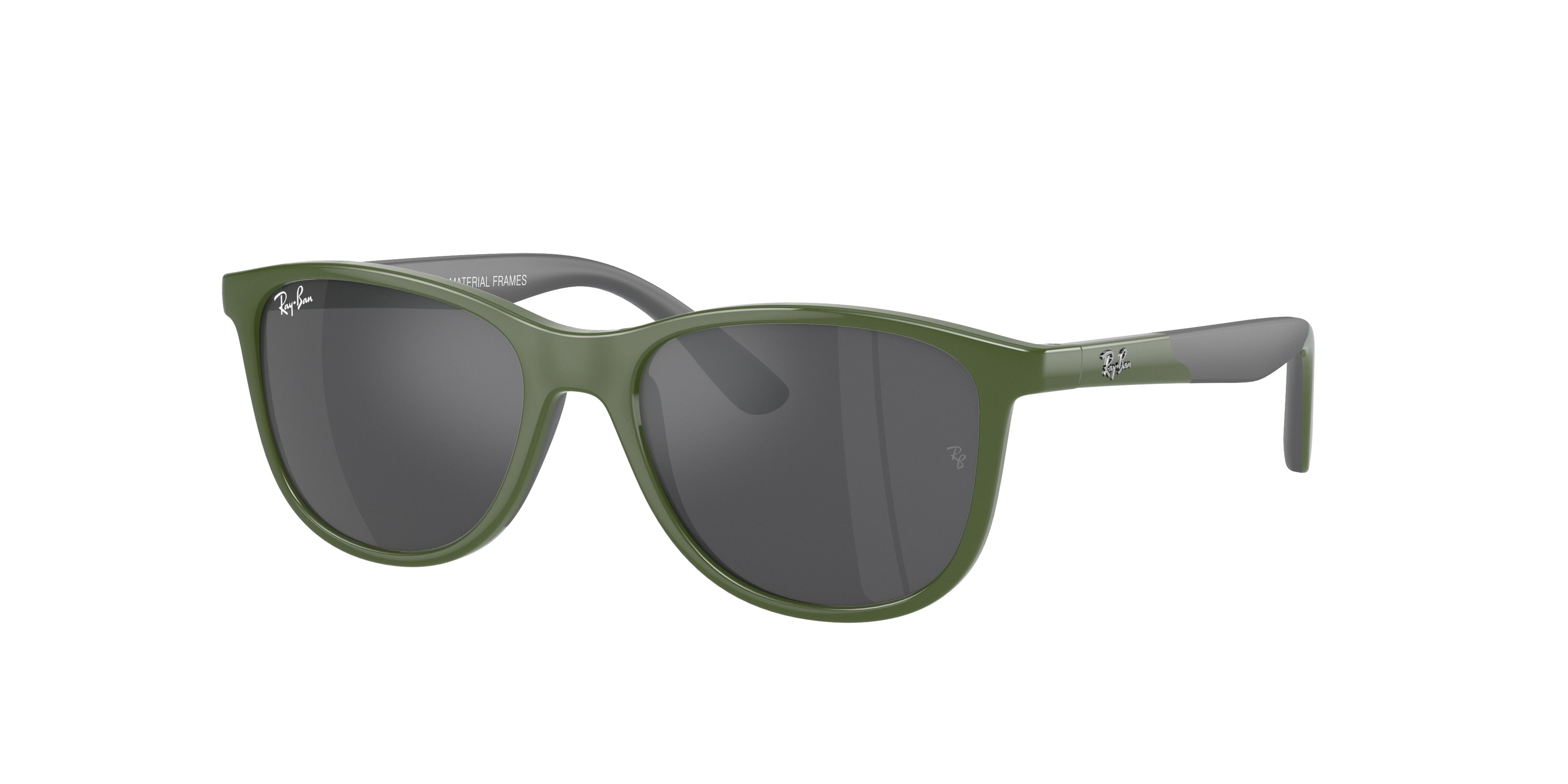 Ray-Ban Junior RJ9077S Square Sunglasses  71356G-Green On Grey 49-130-16 - Color Map Green